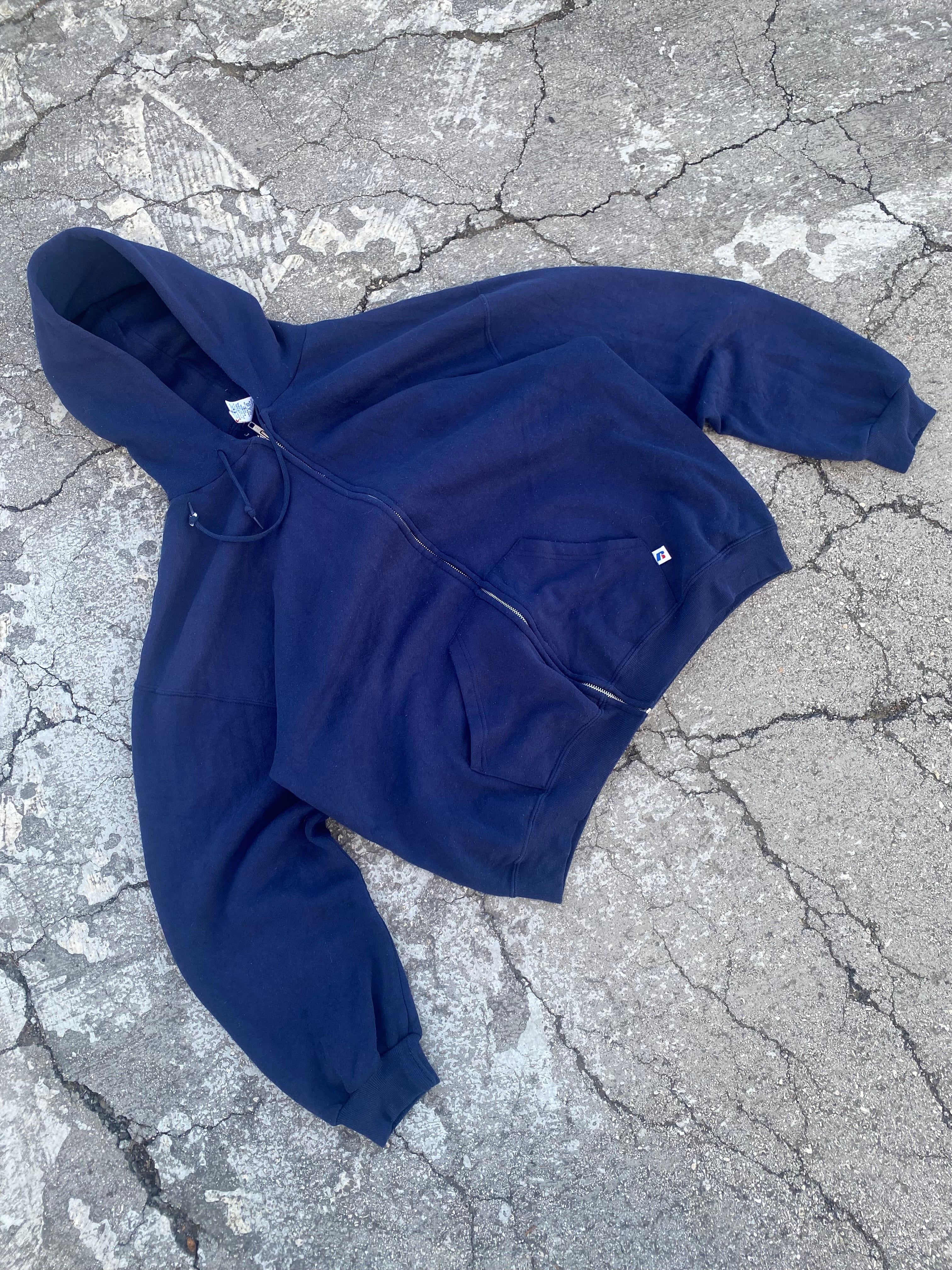 2000’S RUSSELL ATHLETIC BLUE ZIP UP HOODIE (L)