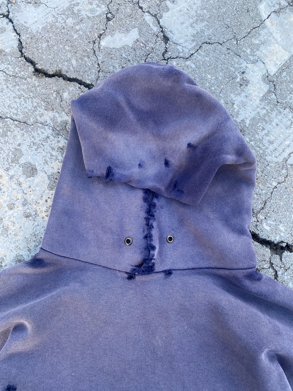 2000’S SUN FADE BLANK NAVY HOODIE (L)