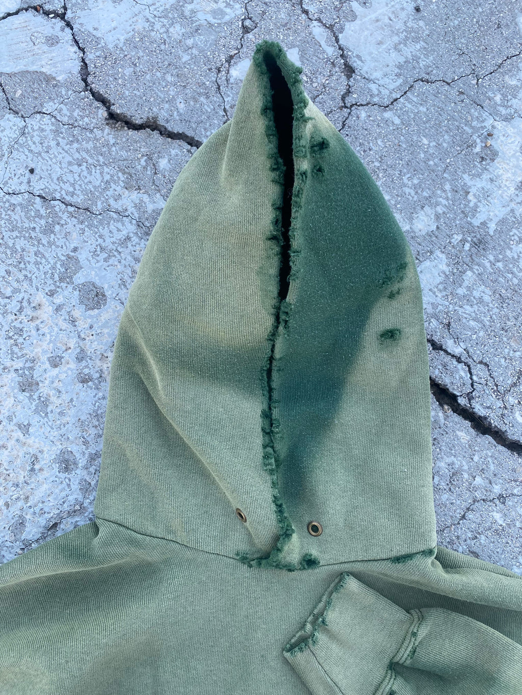 2000’S SUN FADE BLANK GREEN HOODIE (M)
