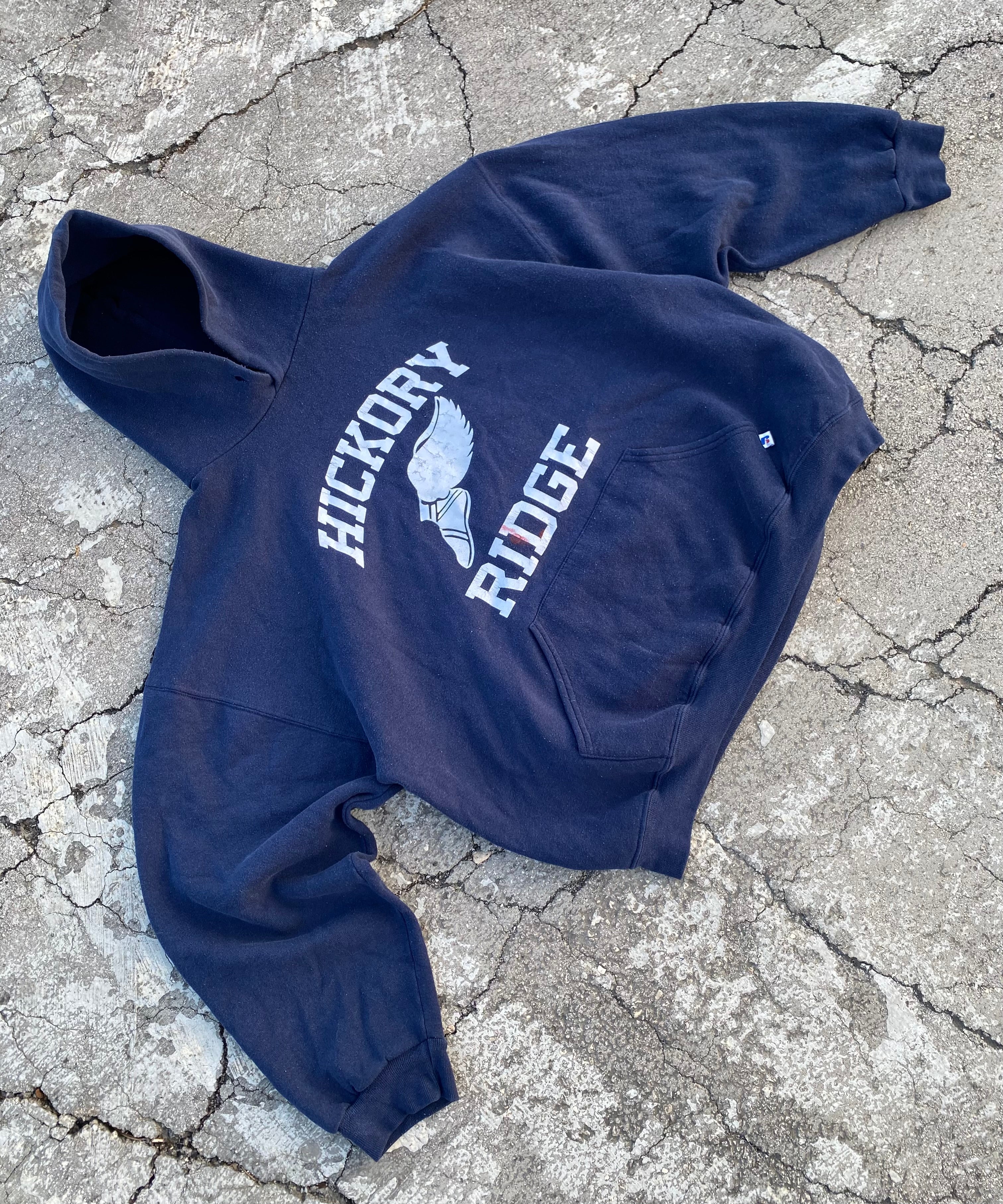 2000’S RUSSELL ATHLETIC HICKORY BLUE HOODIE (XL)