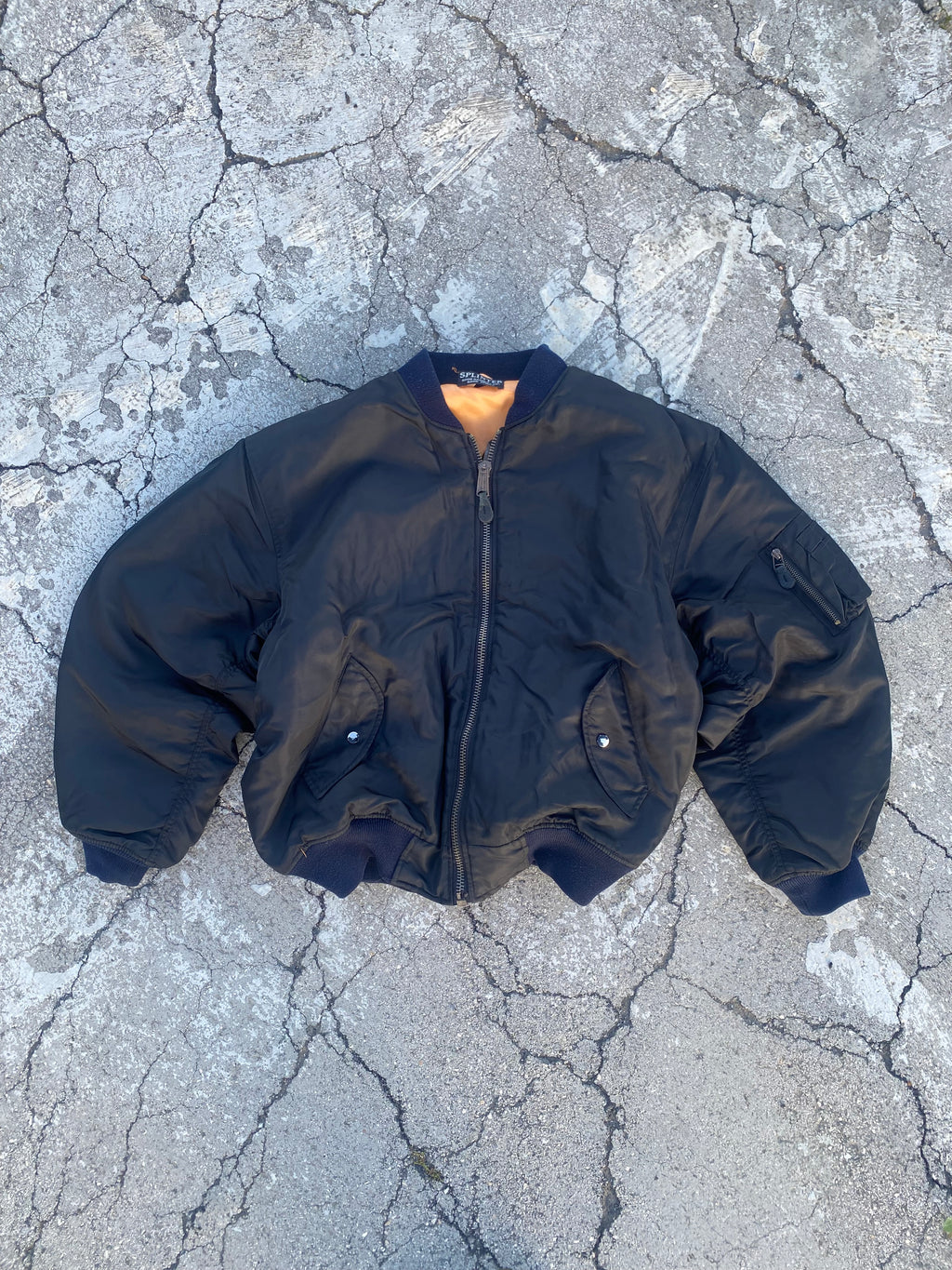 1990’S MA-1 FLYER’S BLACK JACKET (XL)