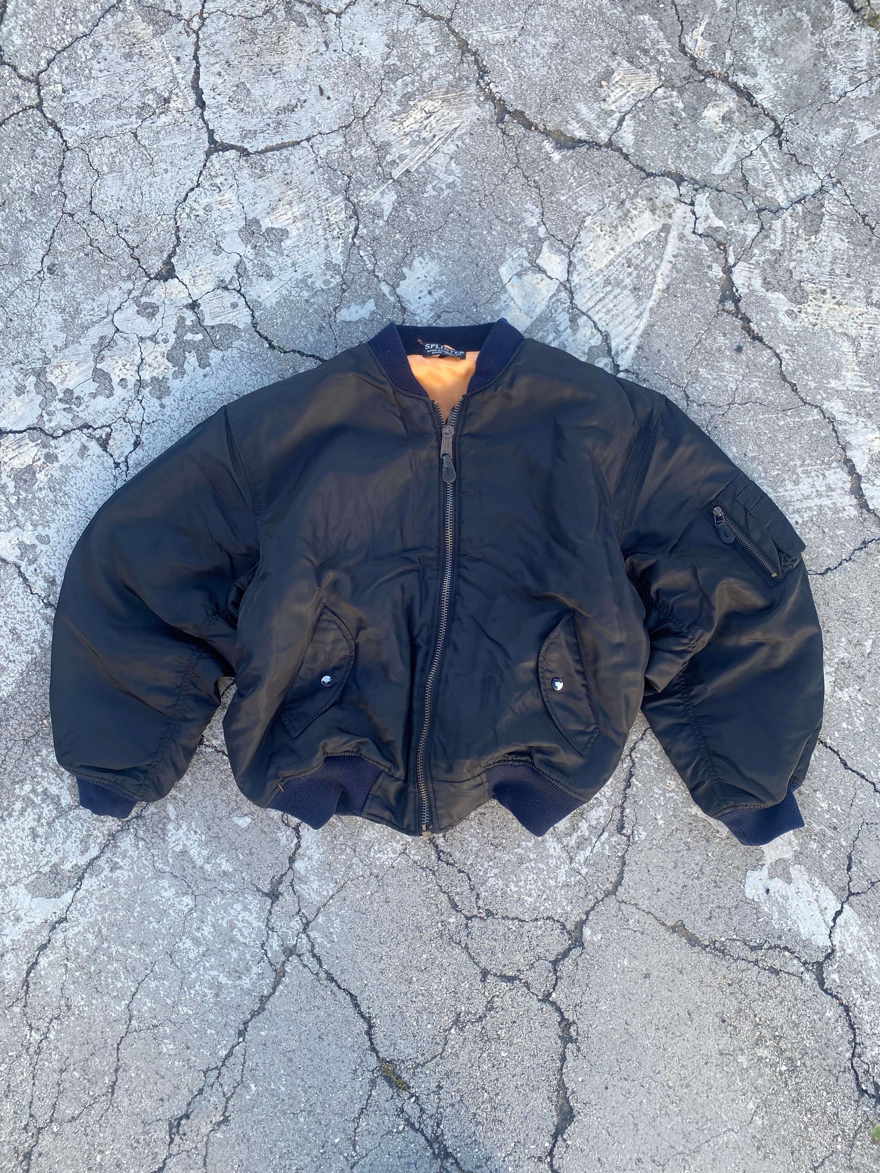 1990’S MA-1 FLYER’S BLACK JACKET (XL)