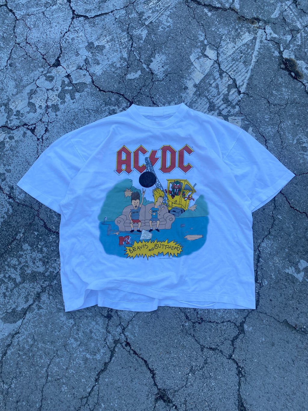 1990’S AC/DC BALLBREAKER TOUR BEAVIS & BUTTHEAD TEE (XL-XXL)