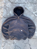 2000’S SUN FADE CARHARTT “GALAXY” THERMAL WAFFLE ZIP HOODIE (L-XL)