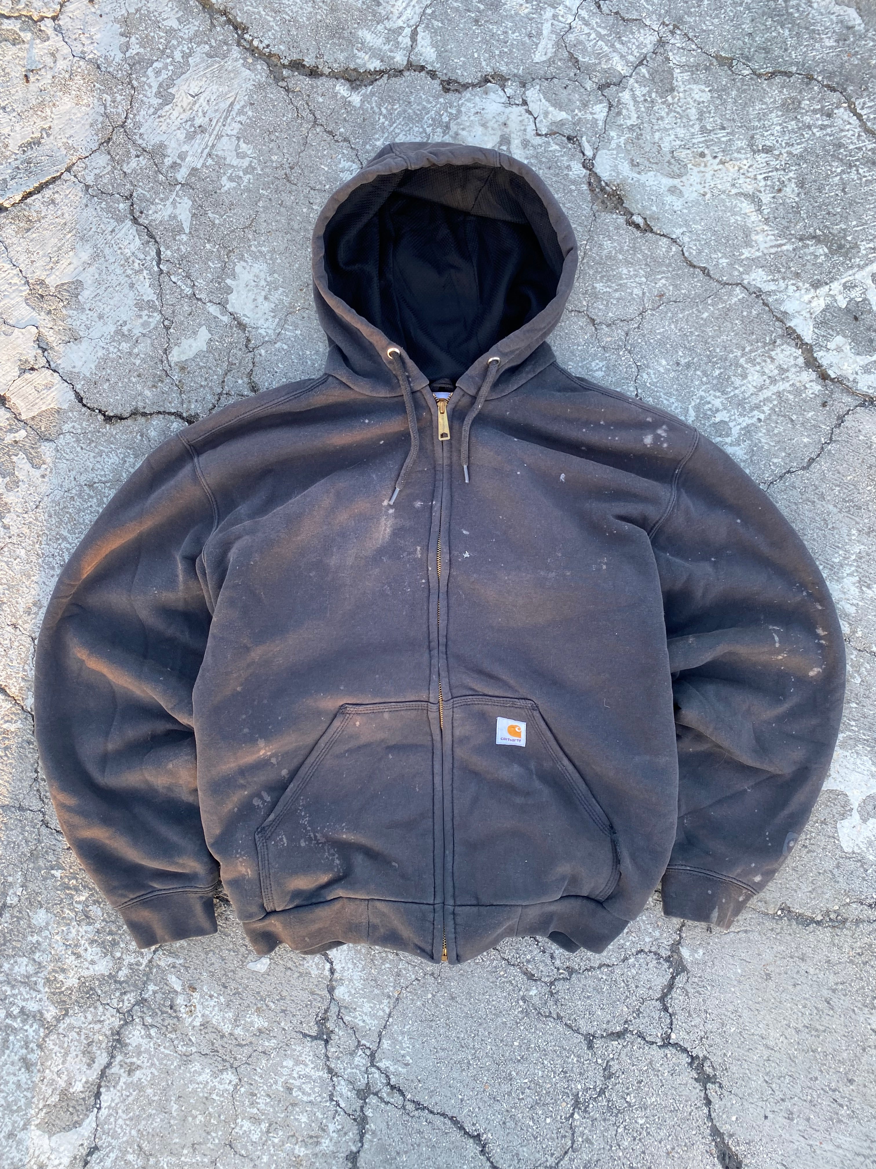 2000’S SUN FADE CARHARTT “GALAXY” THERMAL WAFFLE ZIP HOODIE (L-XL)
