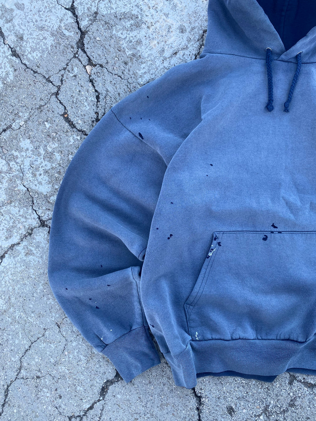 1990’S SUN FADE BLANK BLUE HOODIE (M)