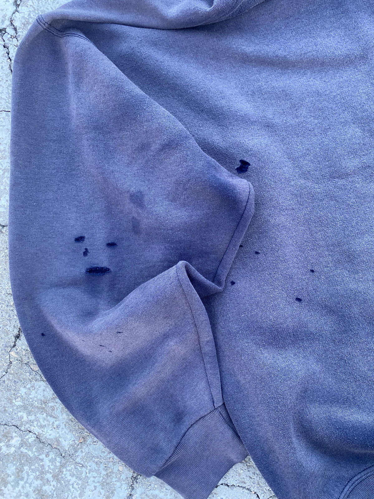 1990’S SUN FADE ZIP UP BLANK NAVY HOODIE (XXL)