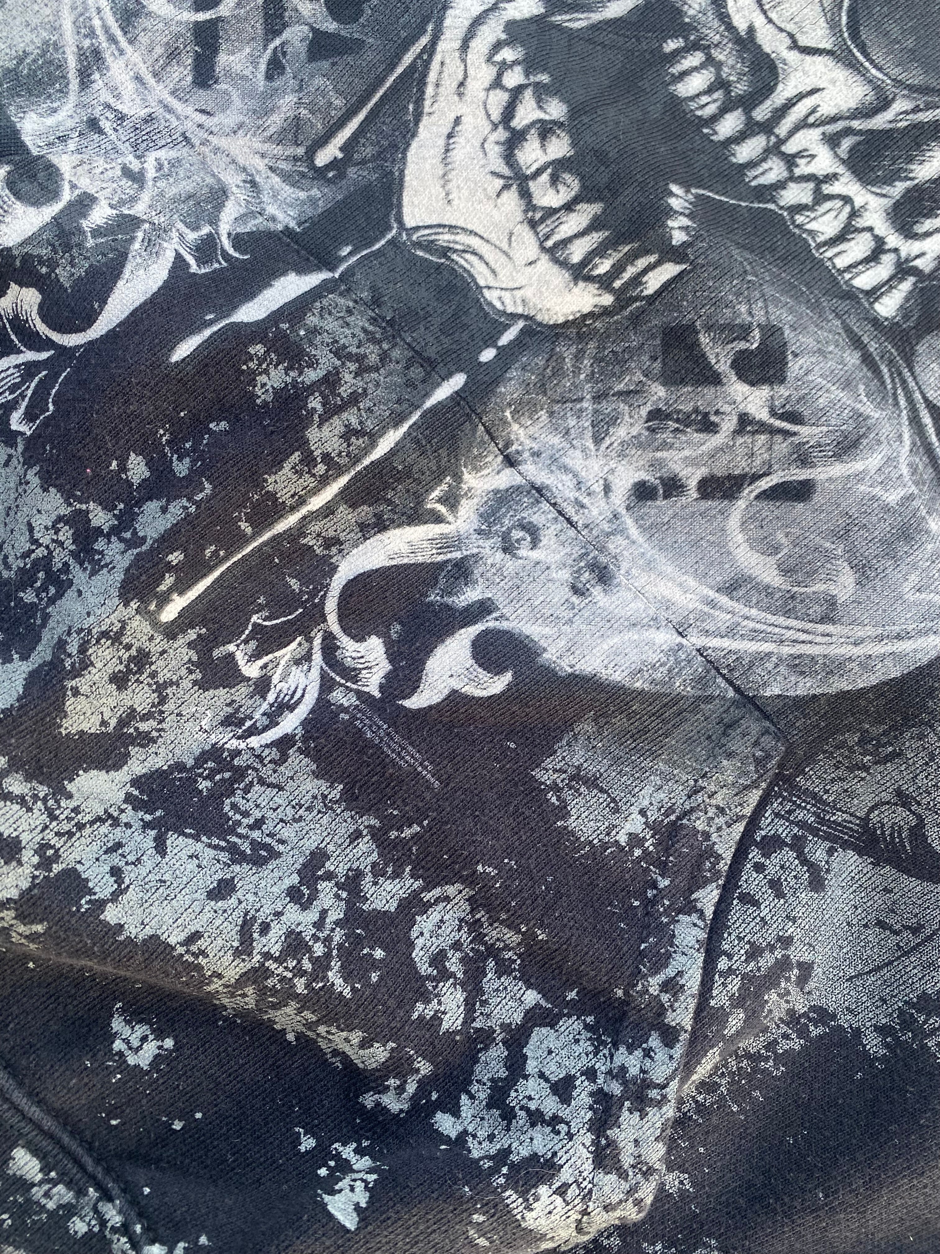 2000’S GUNS’ N ROSES AOP SKULL BLACK HOODIE (XL)