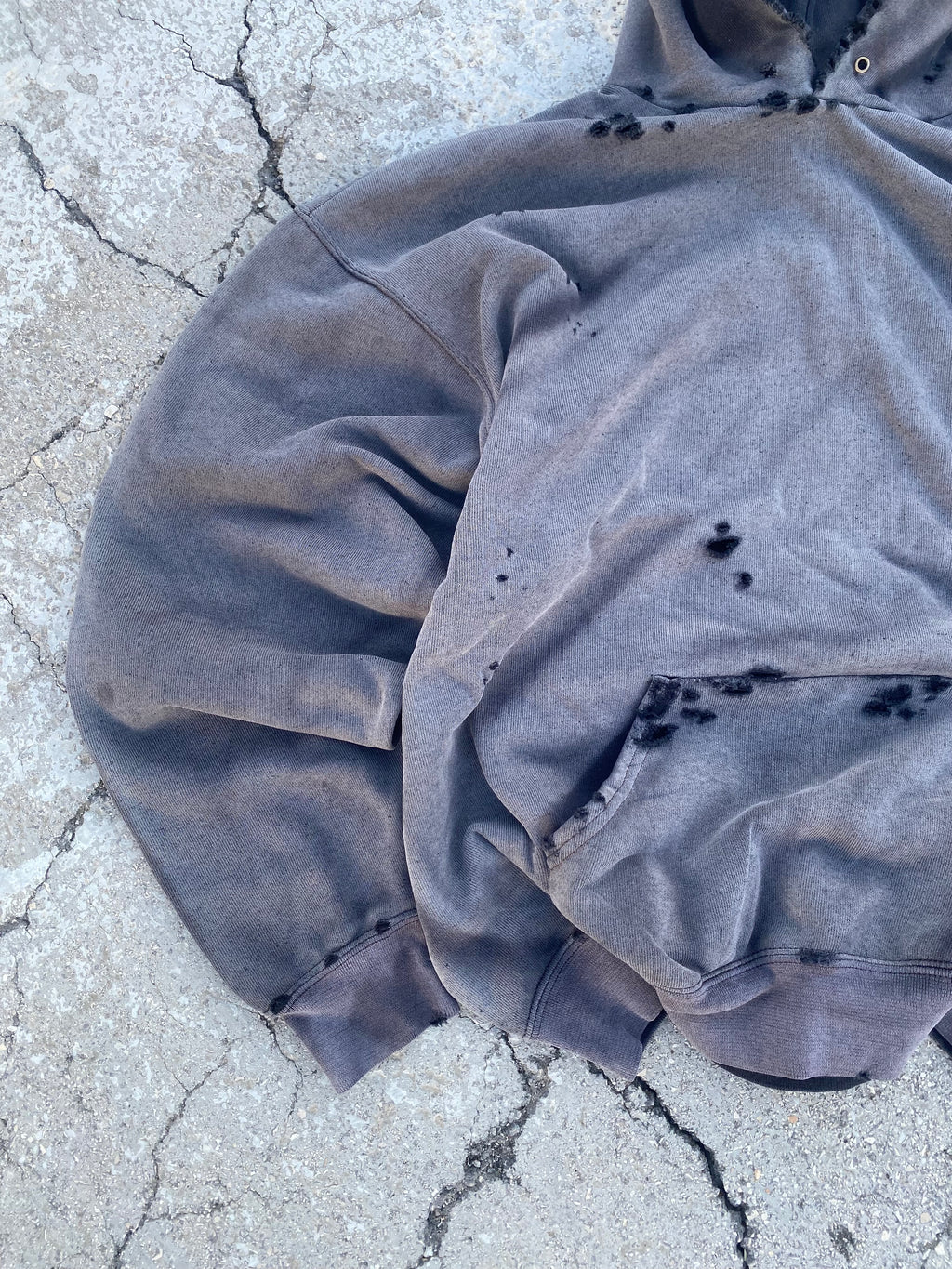 2000’S SUN FADE BLACK BLANK HOODIE (XL)
