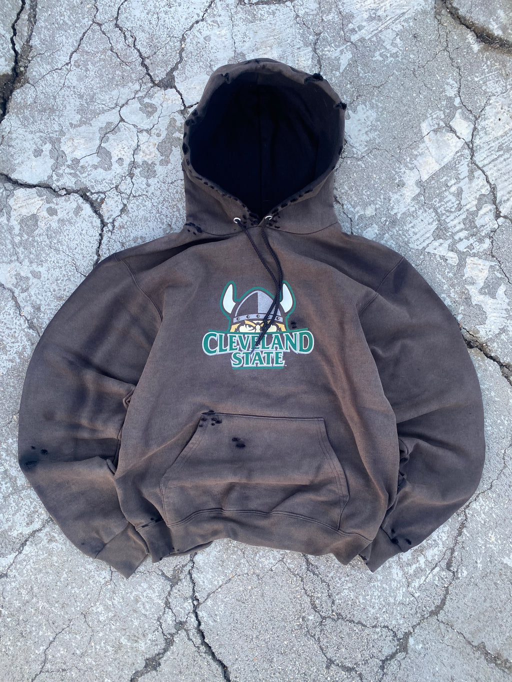 1990’S CLEVELAND STATE FADED/DISTRESSED HOODIE (S)