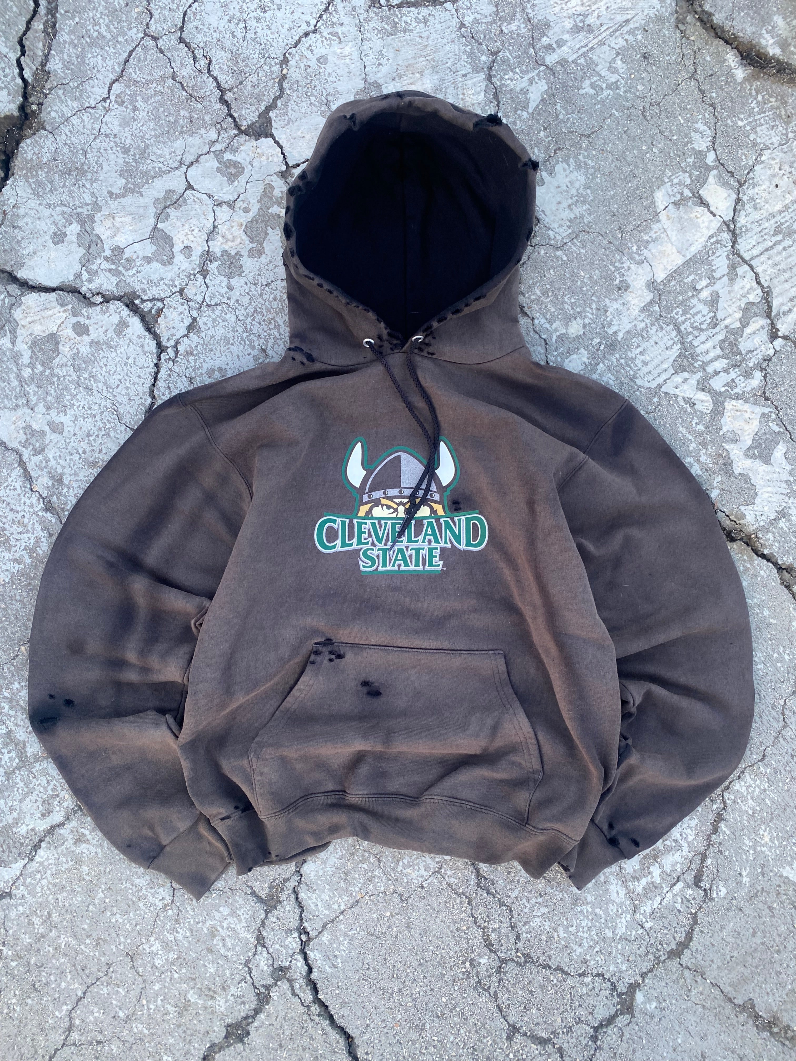 1990’S CLEVELAND STATE FADED/DISTRESSED HOODIE (S)