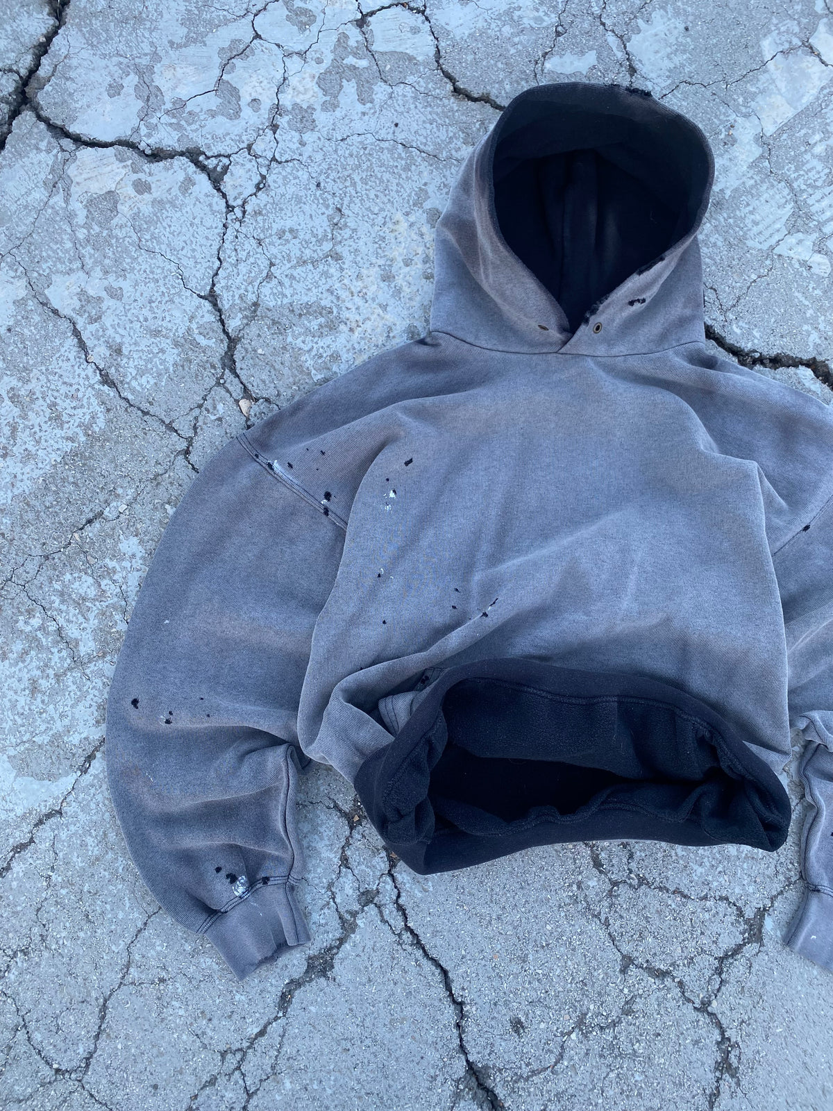 2000’S SUN FADE BLANK DISTRESSING HOODIE (XL)