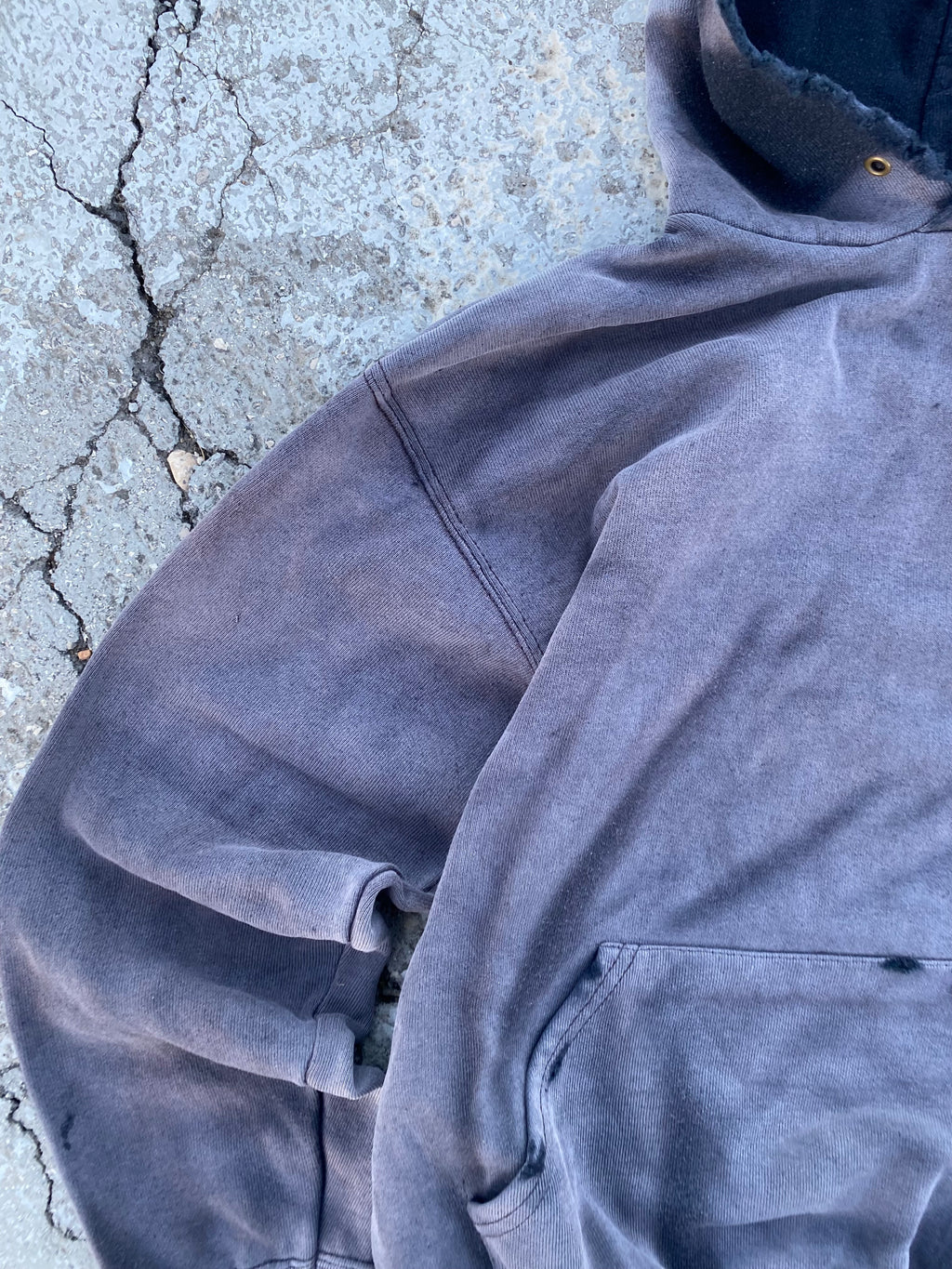2000’S SUN FADE BLACK BLANK HOODIE (S)