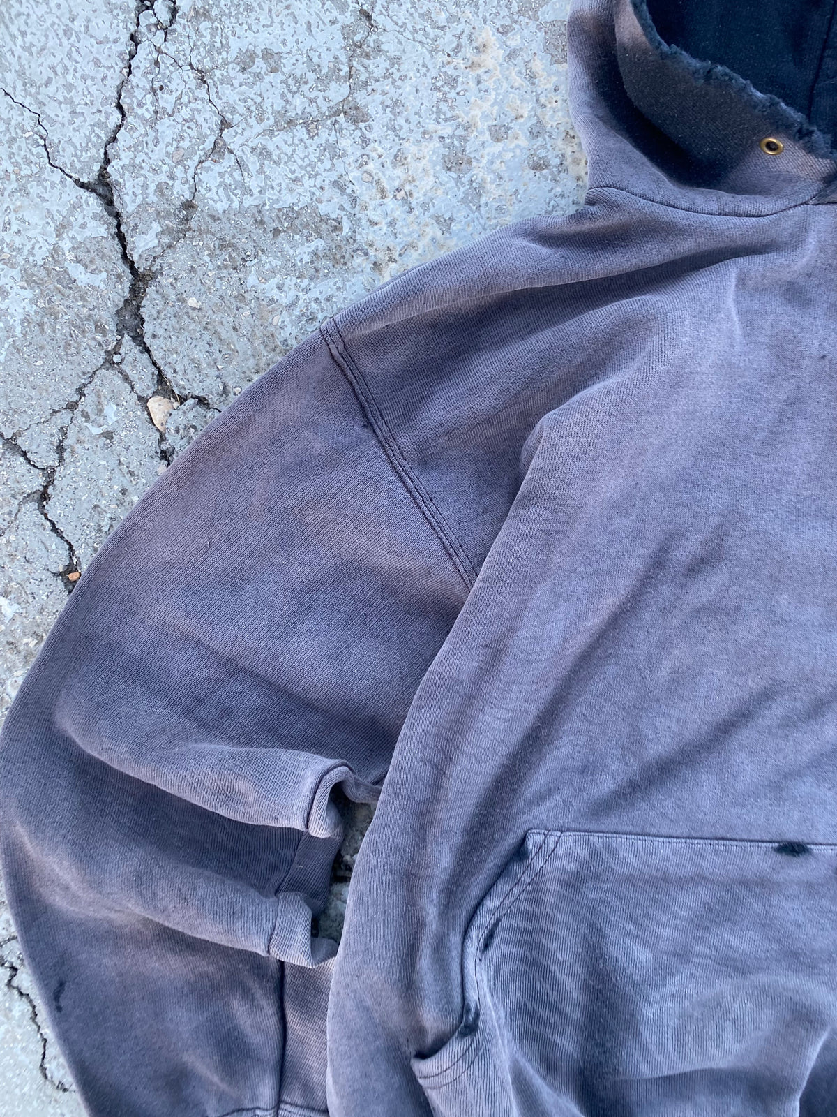 2000’S SUN FADE BLACK BLANK HOODIE (S)