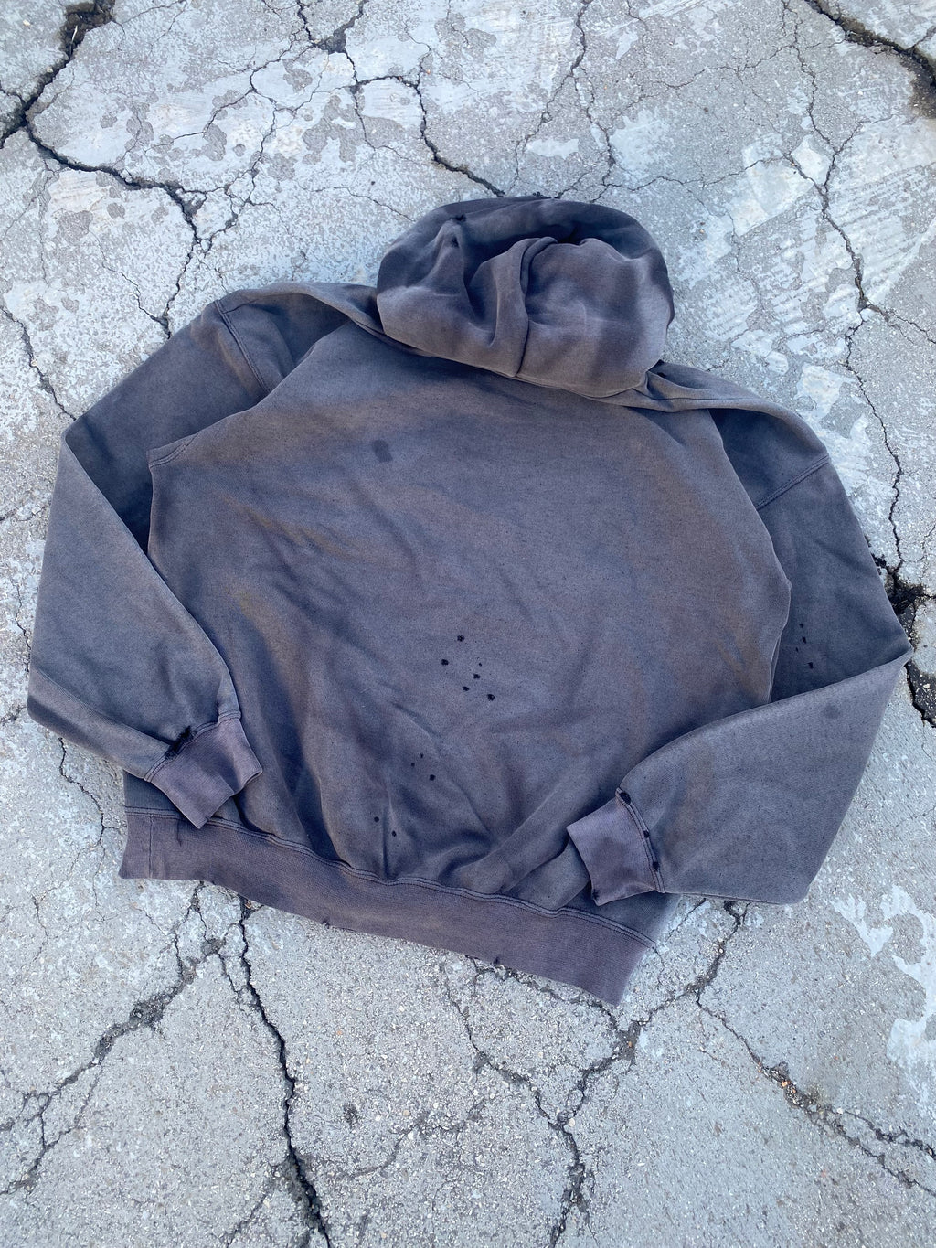 2000’S SUN FADE BLACK BLANK HOODIE (XL)