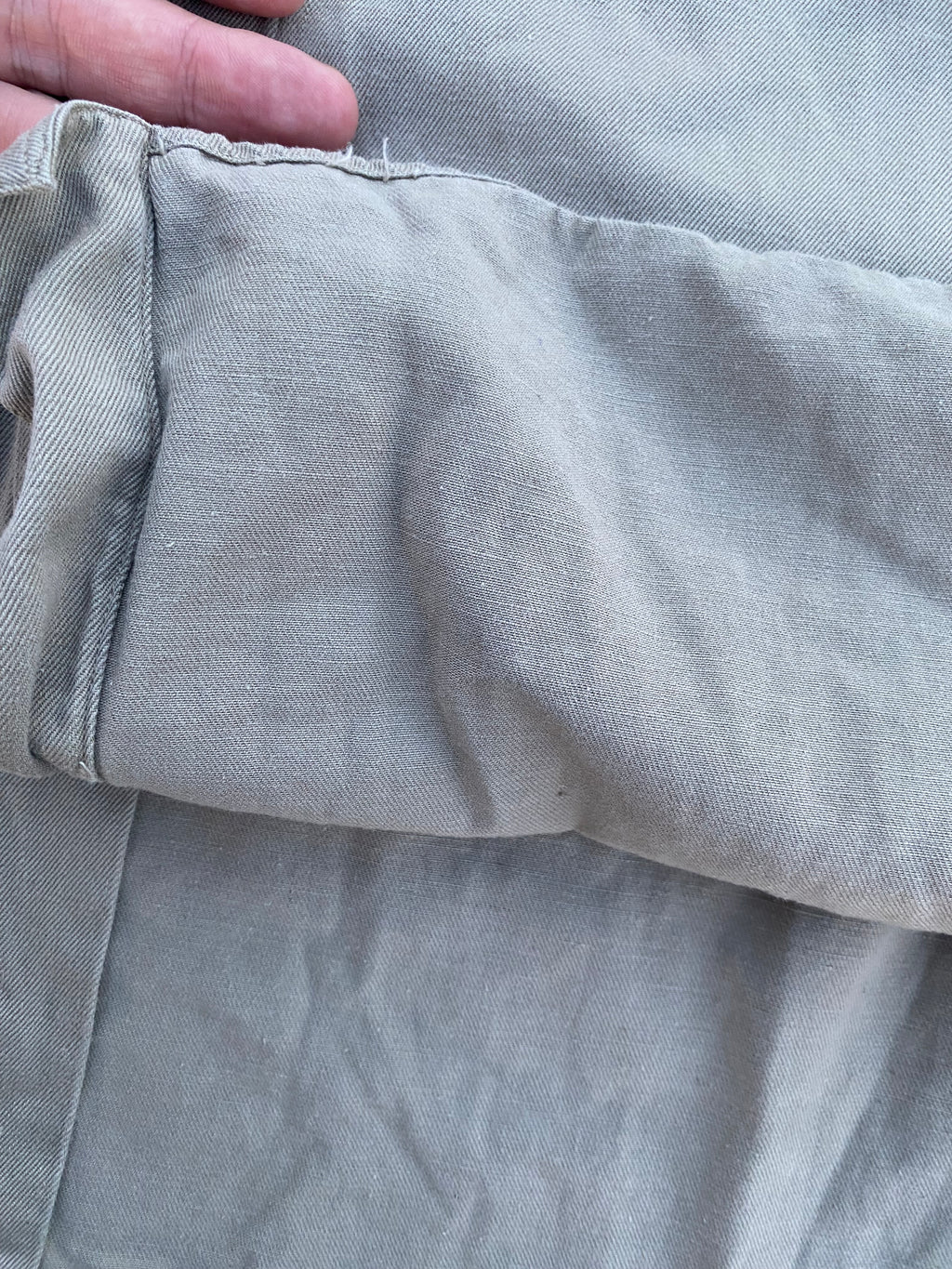 1950’S TWILL COTTON ARMY SHIRT KHAKI (S/M)