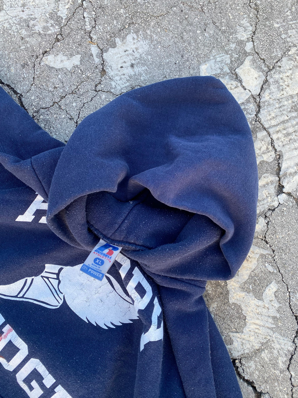 2000’S RUSSELL ATHLETIC HICKORY BLUE HOODIE (XL)