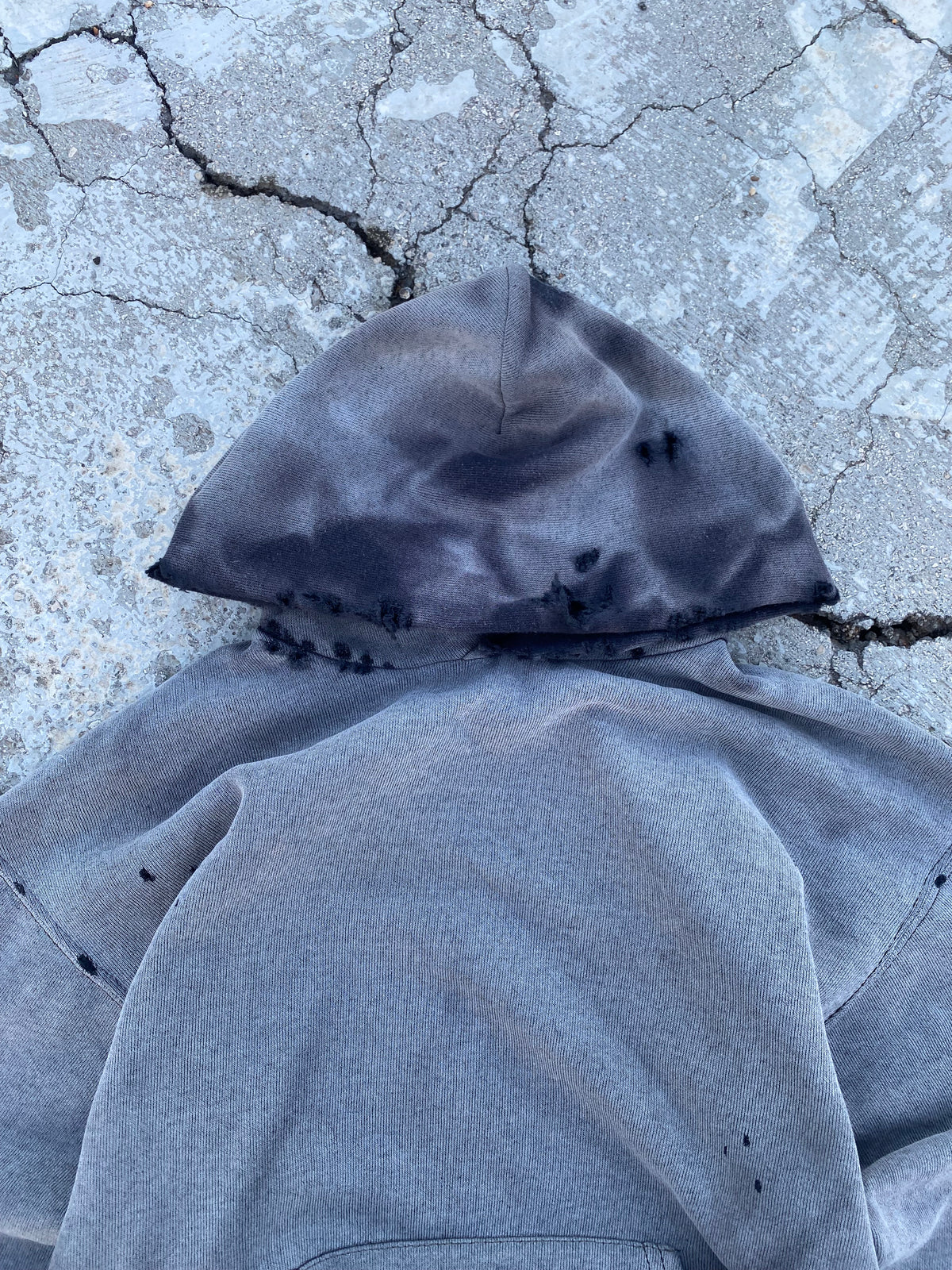 2000’ SUN FADE BLACK BLANK HOODIE