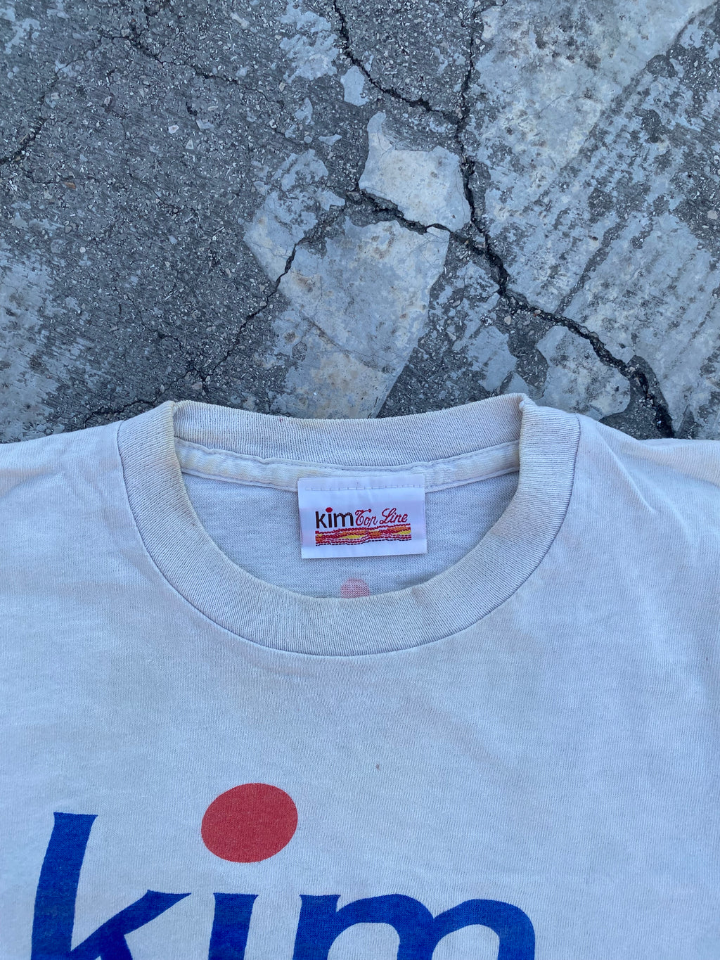 1990’S SINGLE STITCH KIM CIGARETTE DIRTY WHITE TEE (XL)