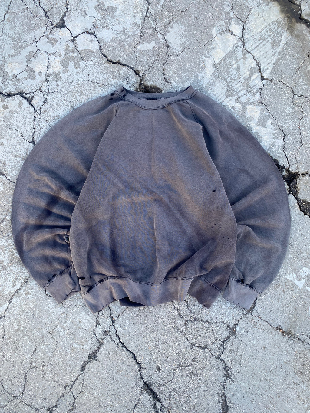 2000’S SUN FADE BLANK RAGLAN CREWNECK (XL)
