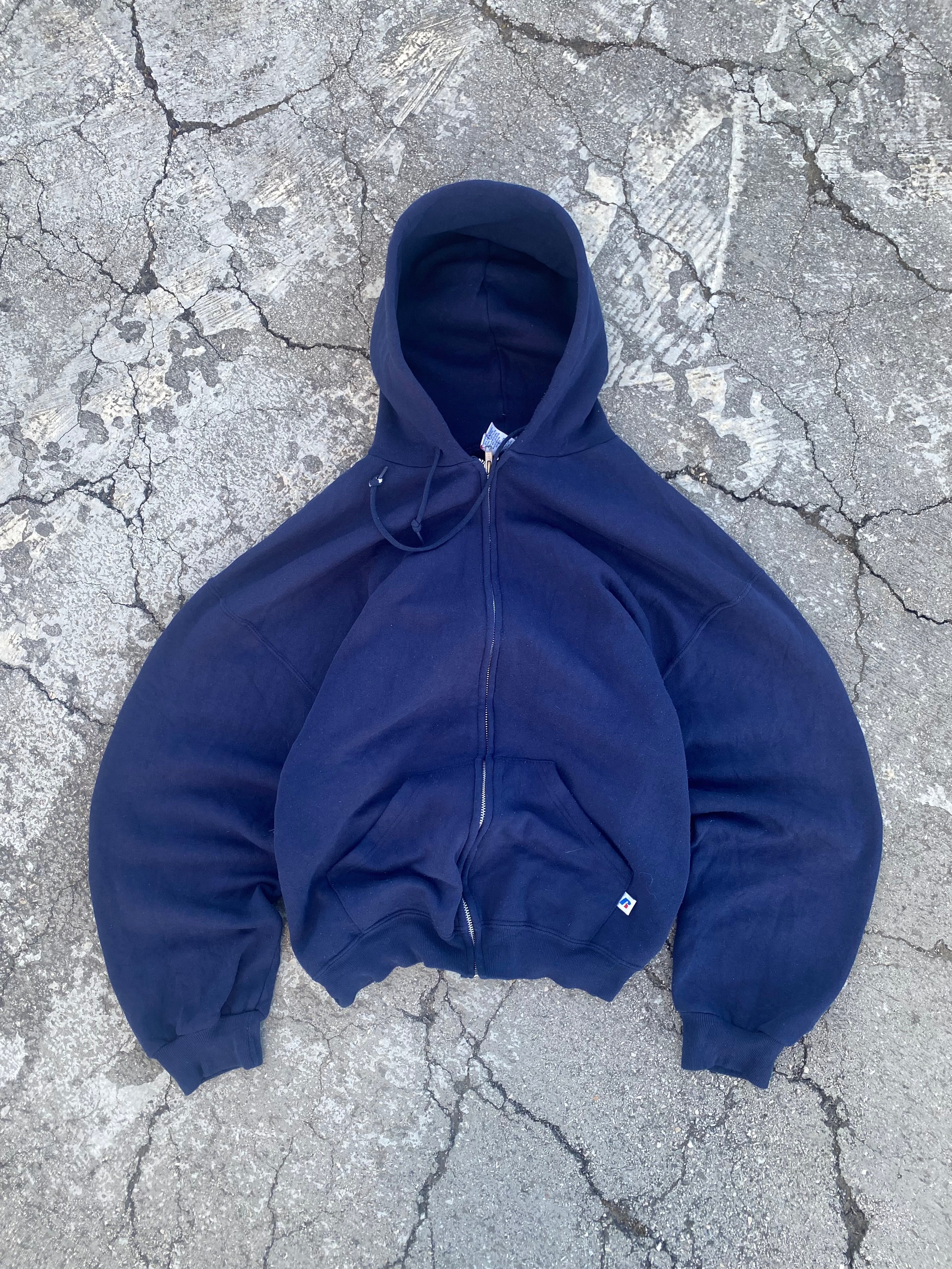2000’S RUSSELL ATHLETIC BLUE ZIP UP HOODIE (L)