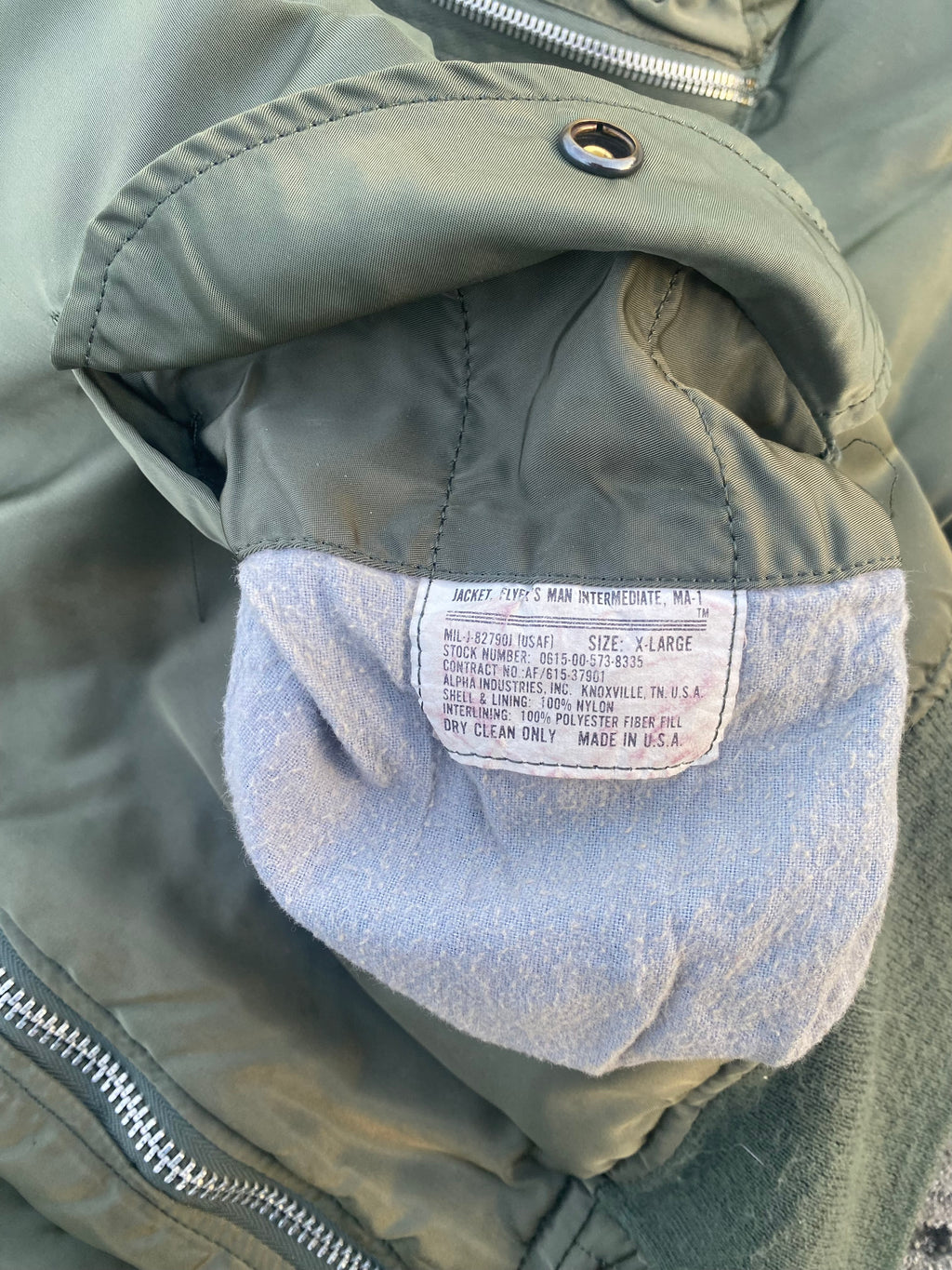 1980’S MA-1 ALPHA IN. JACKET (L-XL)