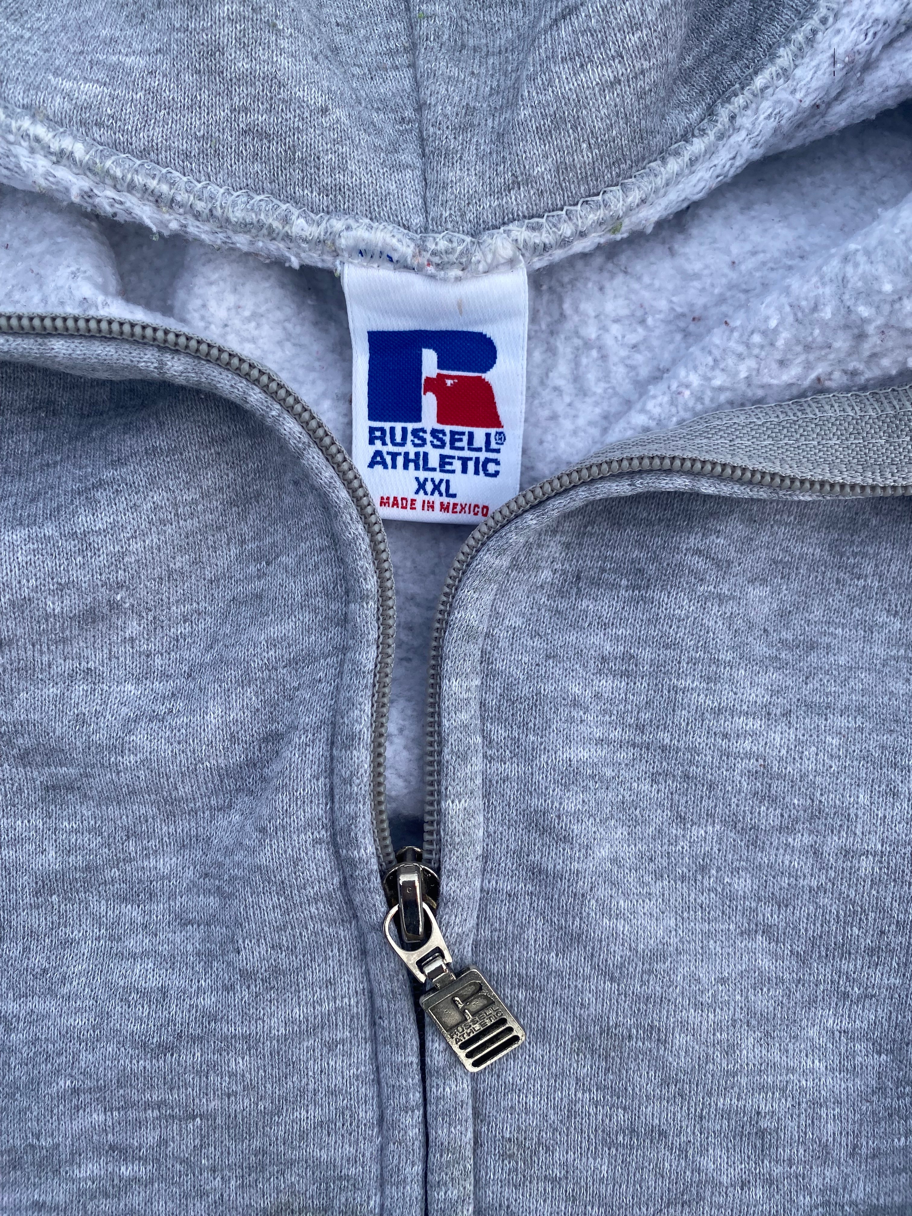 2000’S RUSSELL ATHLETIC BLANK ZIP UP HOODIE (XXL)