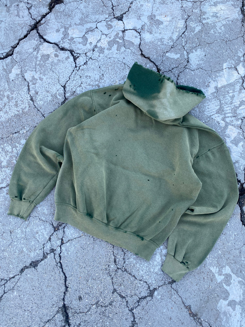 2000’S SUN FADE BLANK GREEN HOODIE (M)