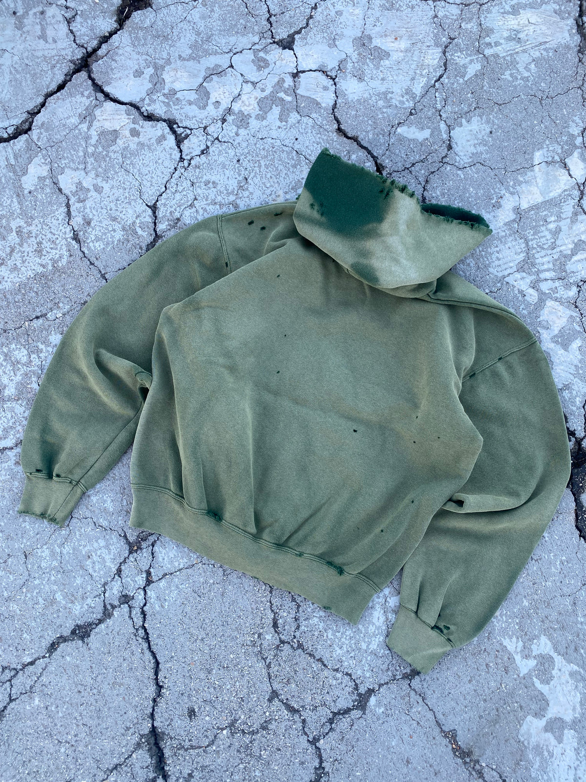 2000’S SUN FADE BLANK GREEN HOODIE (M)