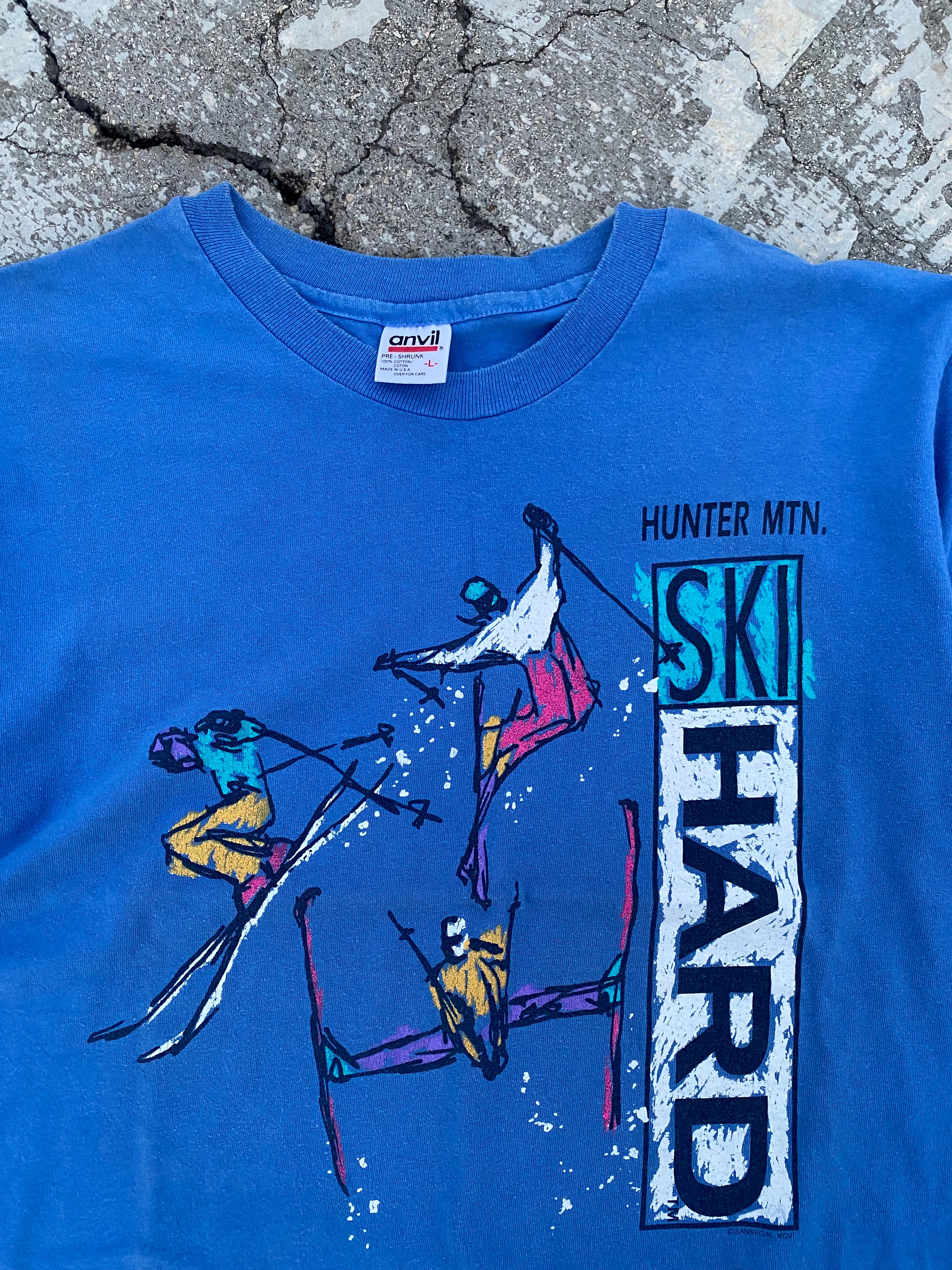 1990’S SINGLE STITCH SKI ANVIL TEE (L)