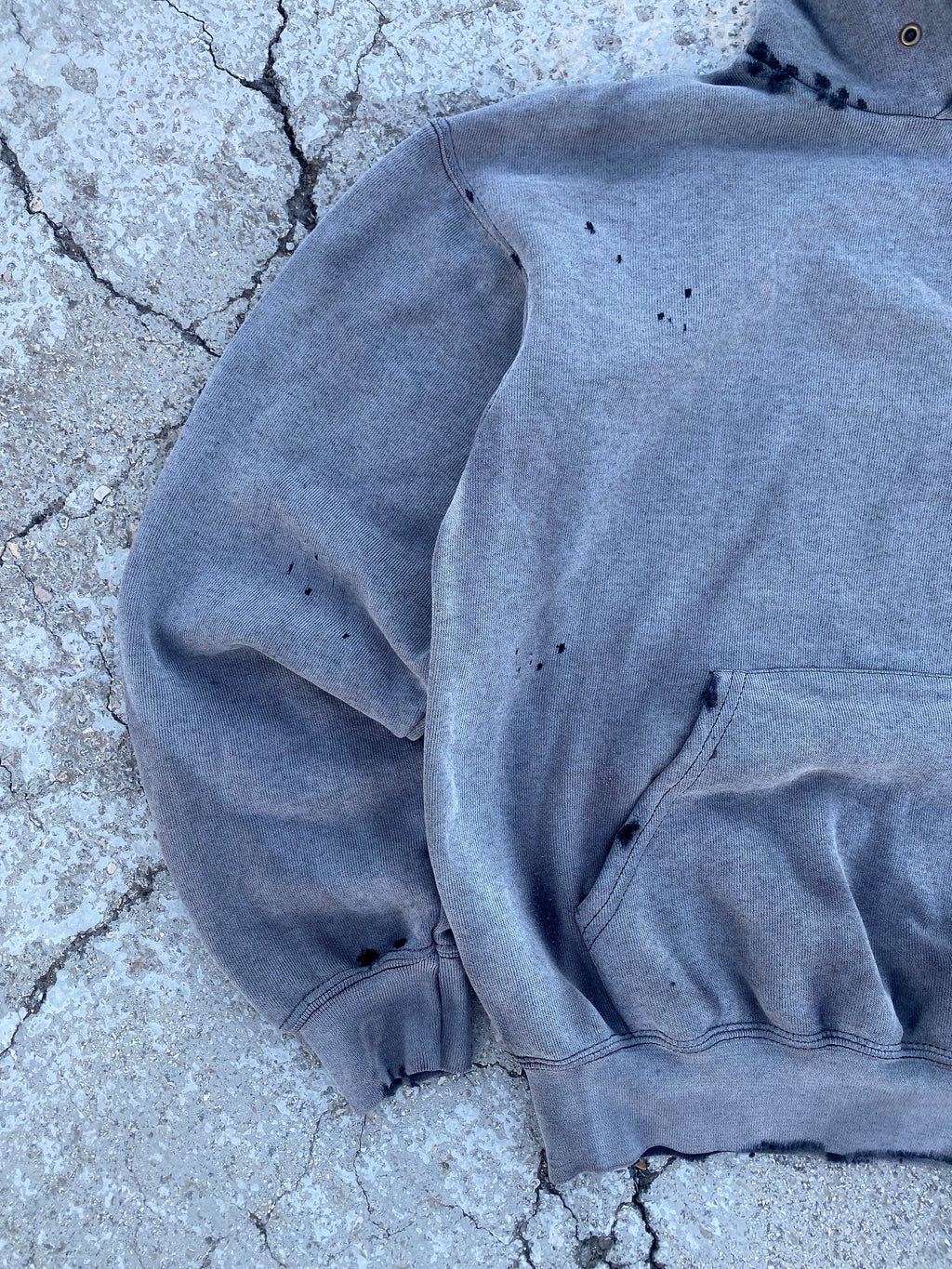 2000’ SUN FADE BLACK BLANK HOODIE