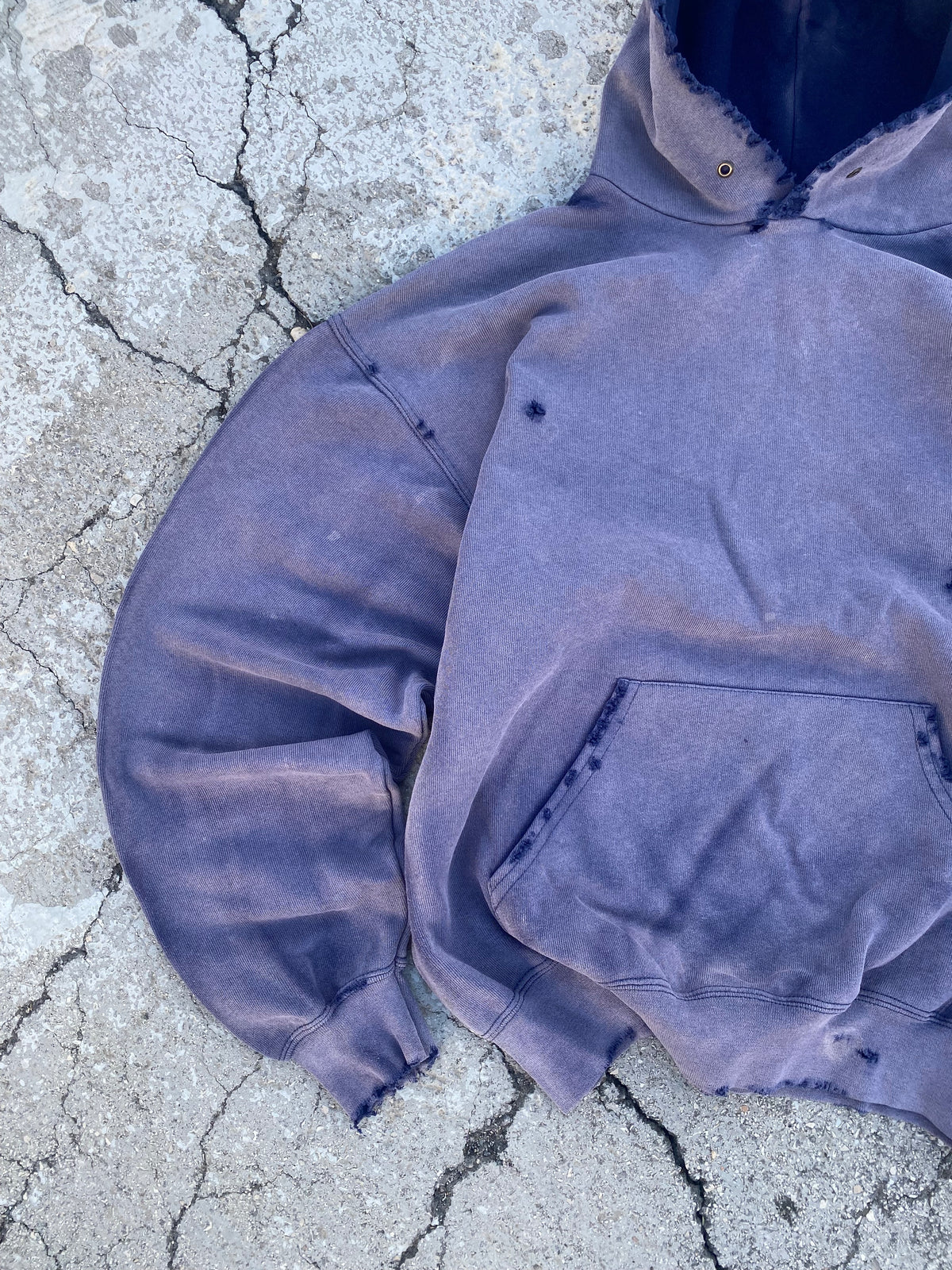 2000’S SUN FADE BLANK NAVY HOODIE (L)