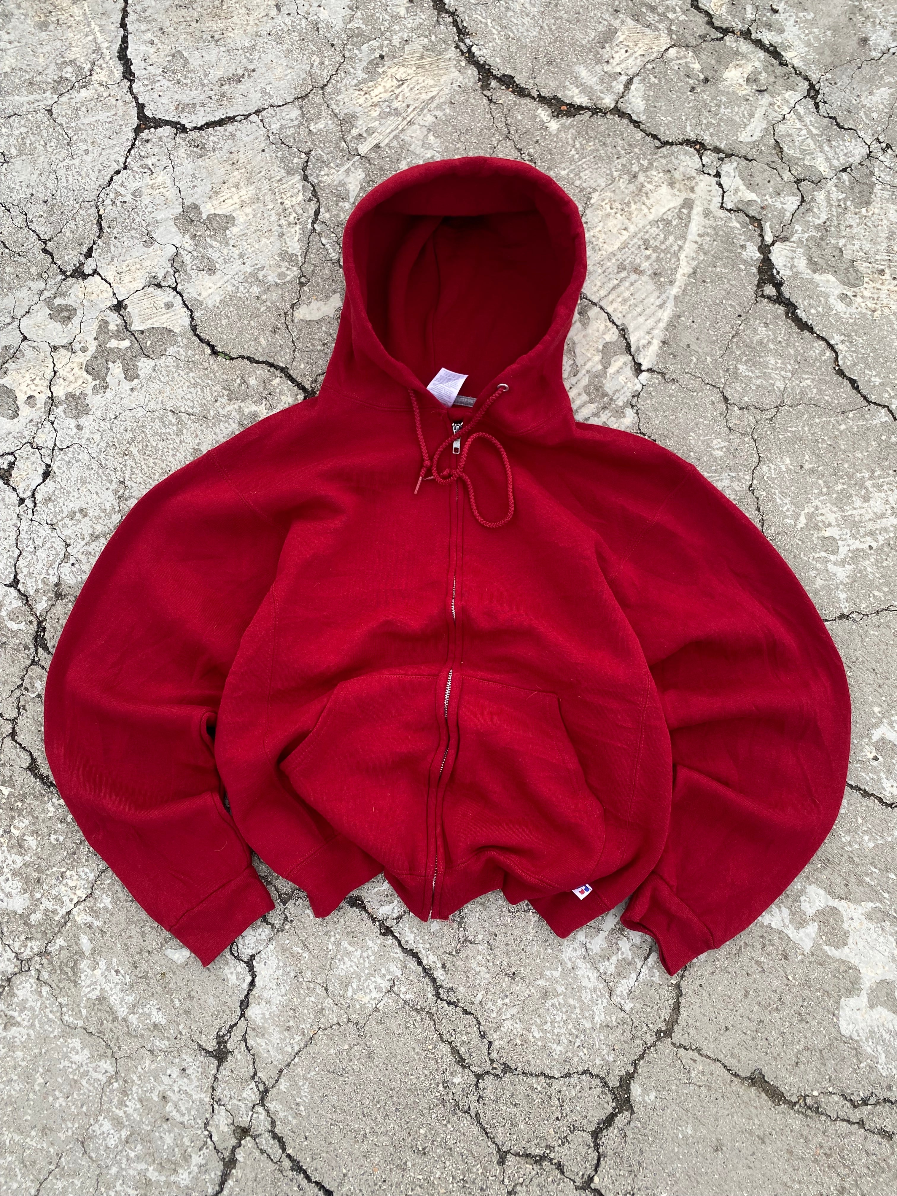 2000’S RUSSELL ATHLETIC ZIP UP BLANK HOODIE (S)