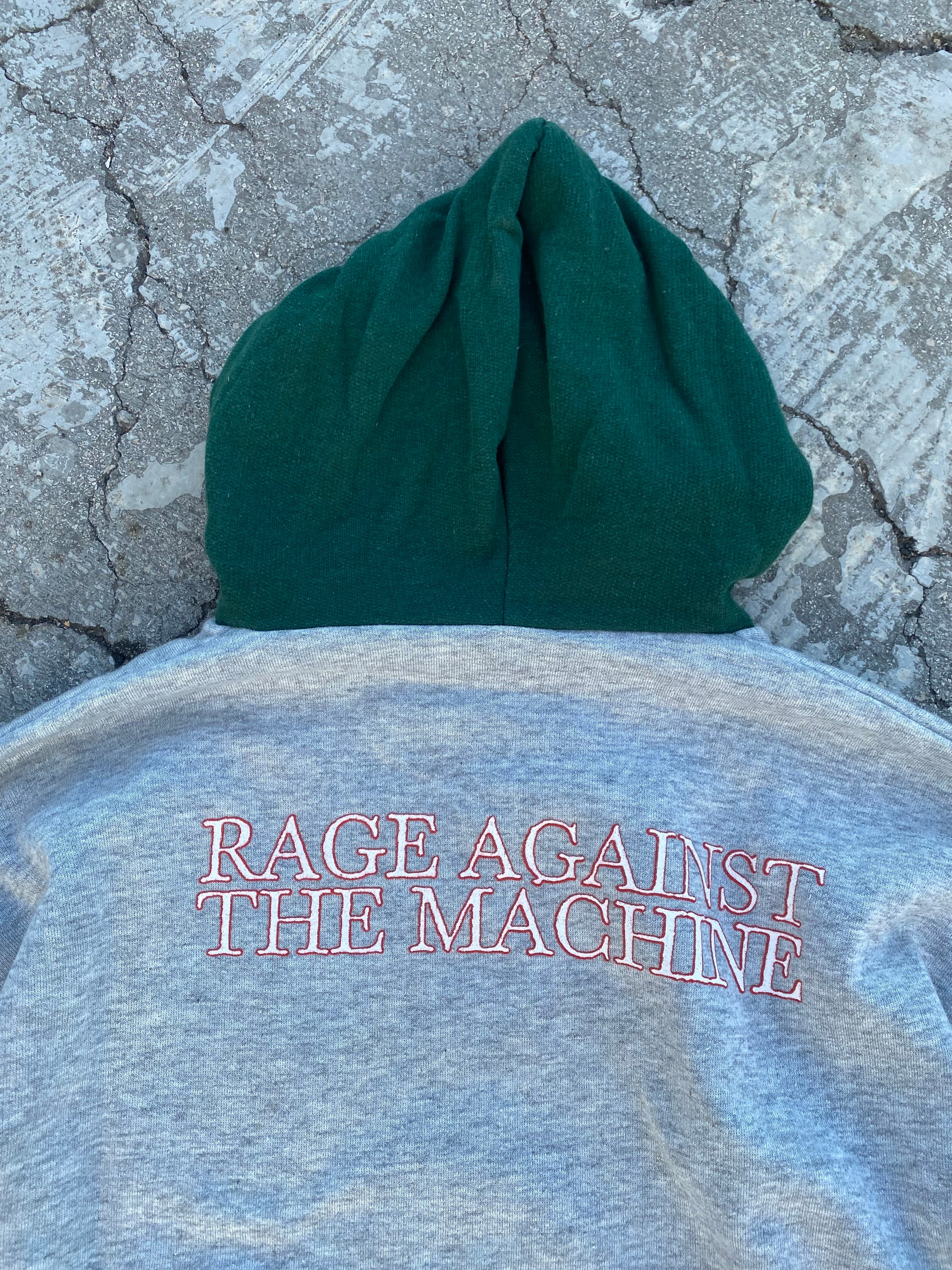 1990'S RAGE AGAINST THE MACHINE MERCH HOODIE (L)