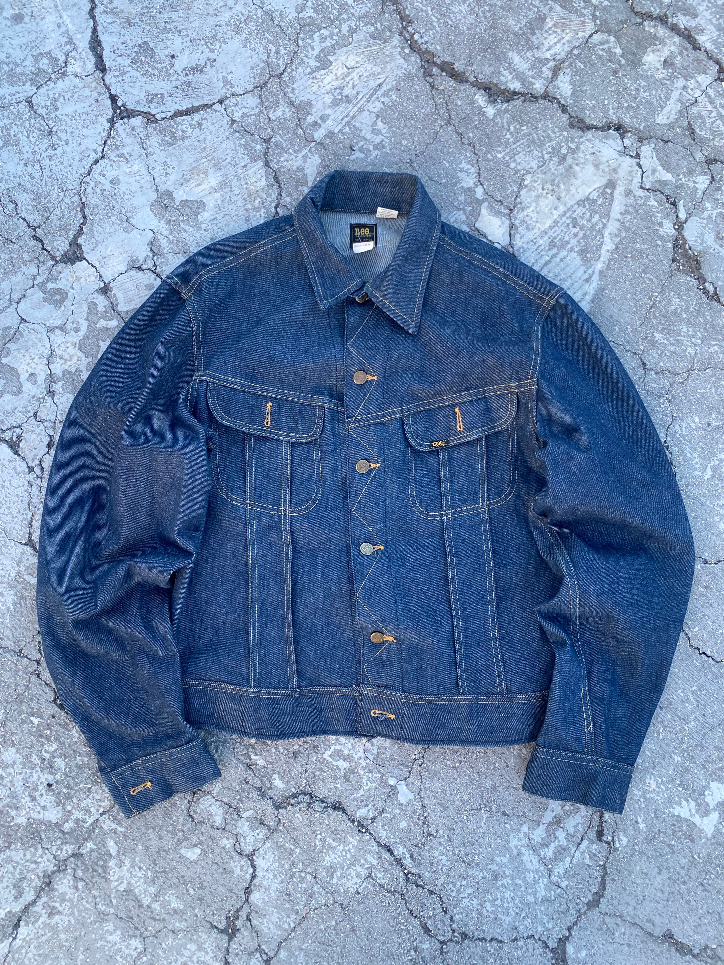 1970'S LEE 220-0041 UNION MADE USA RAW DENIM JACKET (42) (Copia)