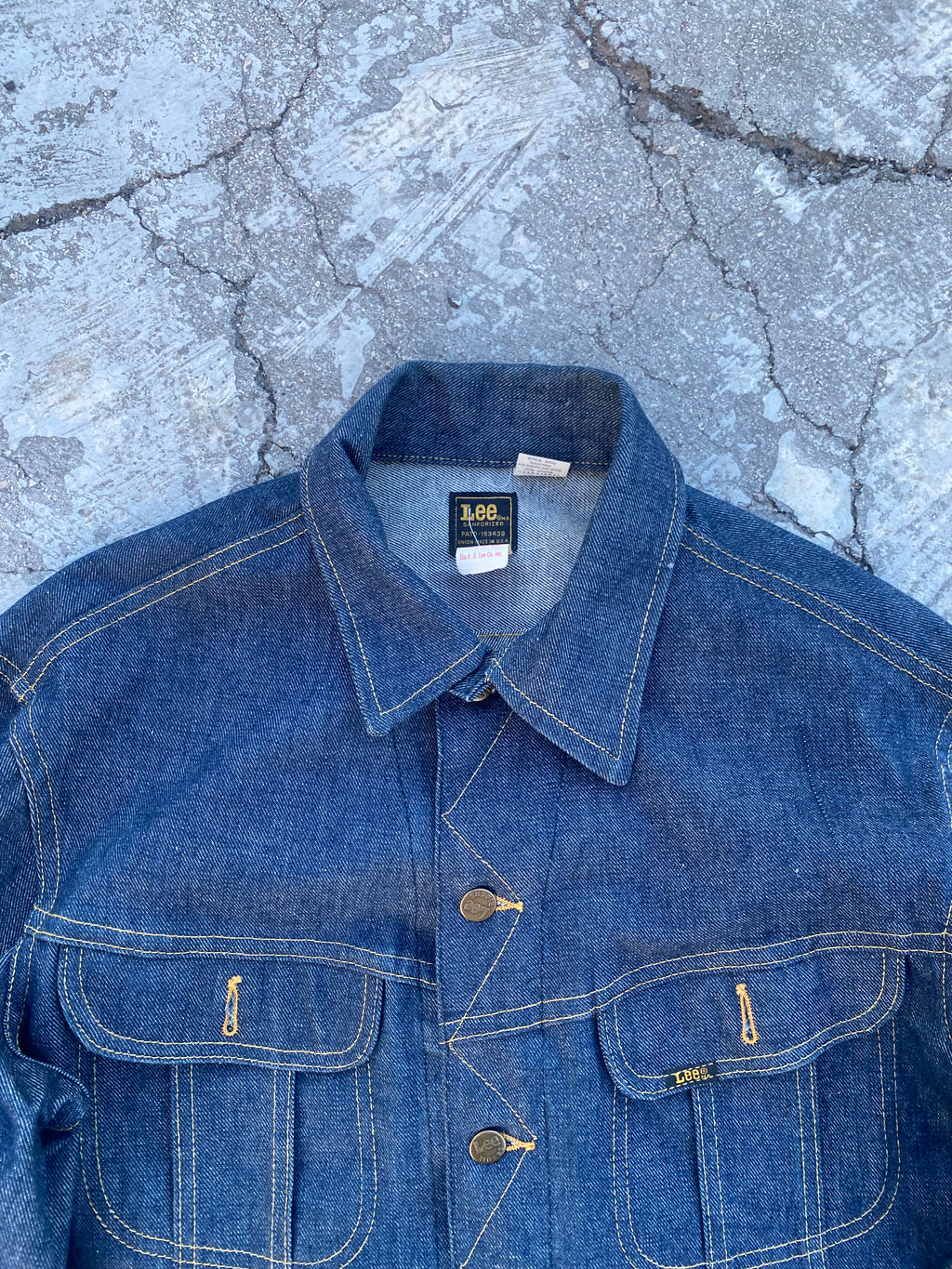 1970'S LEE 220-0041 UNION MADE USA RAW DENIM JACKET (42) (Copia)