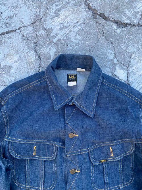 1970'S LEE 220-0041 UNION MADE USA RAW DENIM JACKET (42)