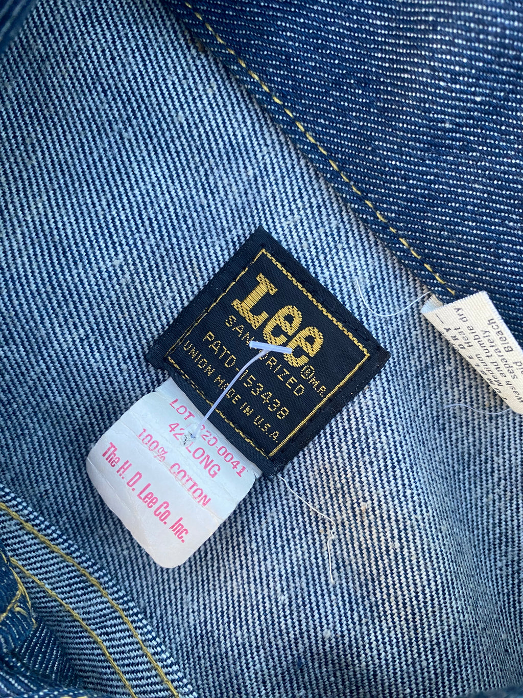 1970'S LEE 220-0041 UNION MADE USA RAW DENIM JACKET (42) (Copia)