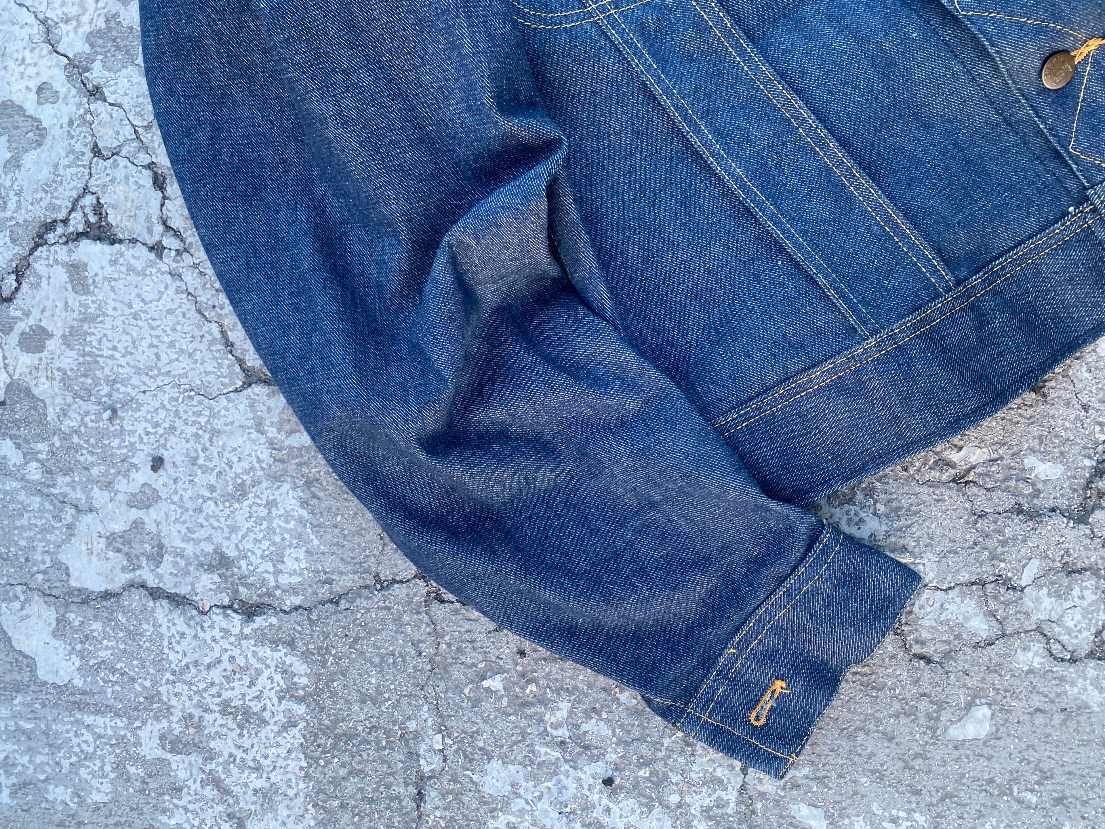 1970'S LEE 220-0041 UNION MADE USA RAW DENIM JACKET (42) (Copia)