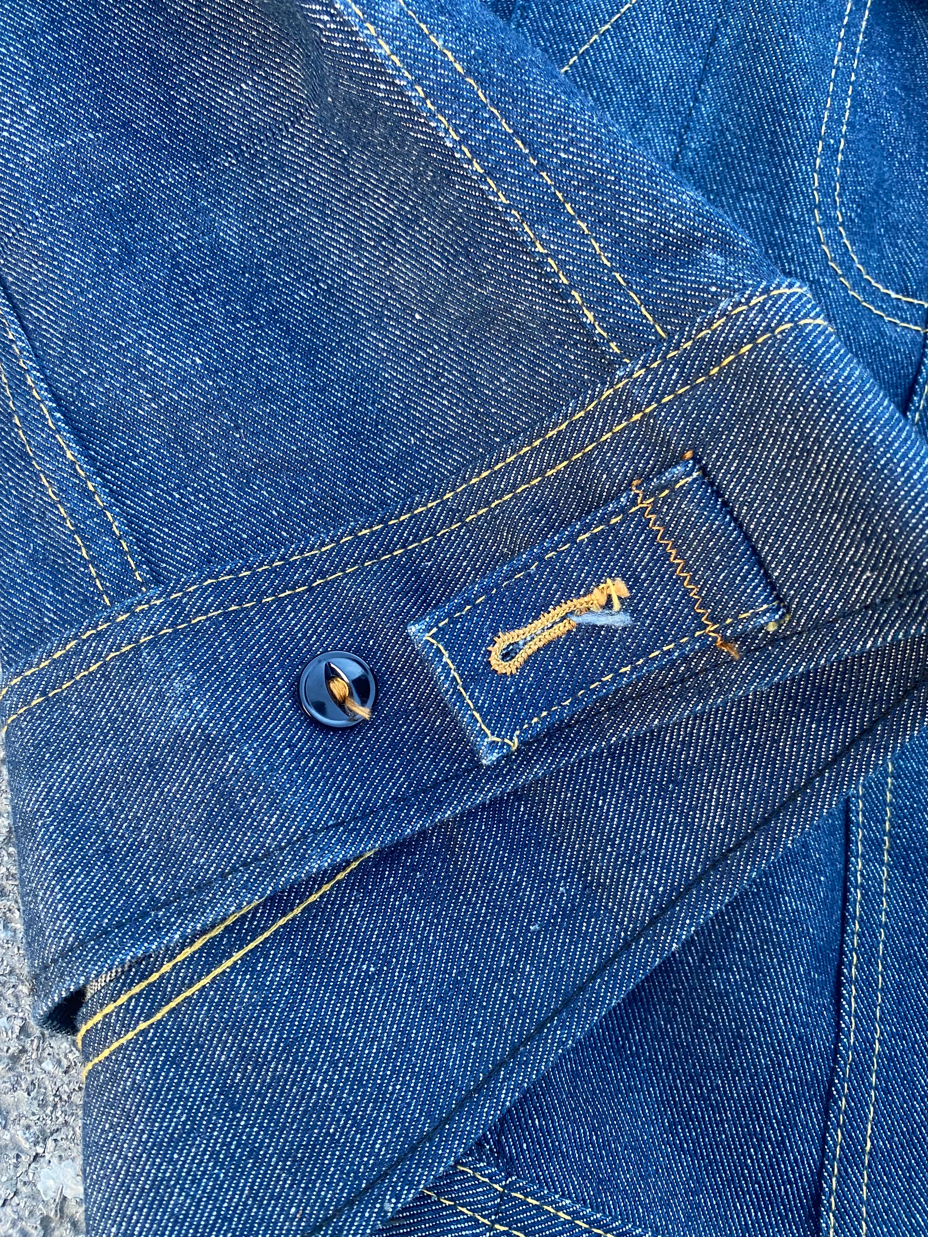 1970'S LEE 220-0041 UNION MADE USA RAW DENIM JACKET (42) (Copia)