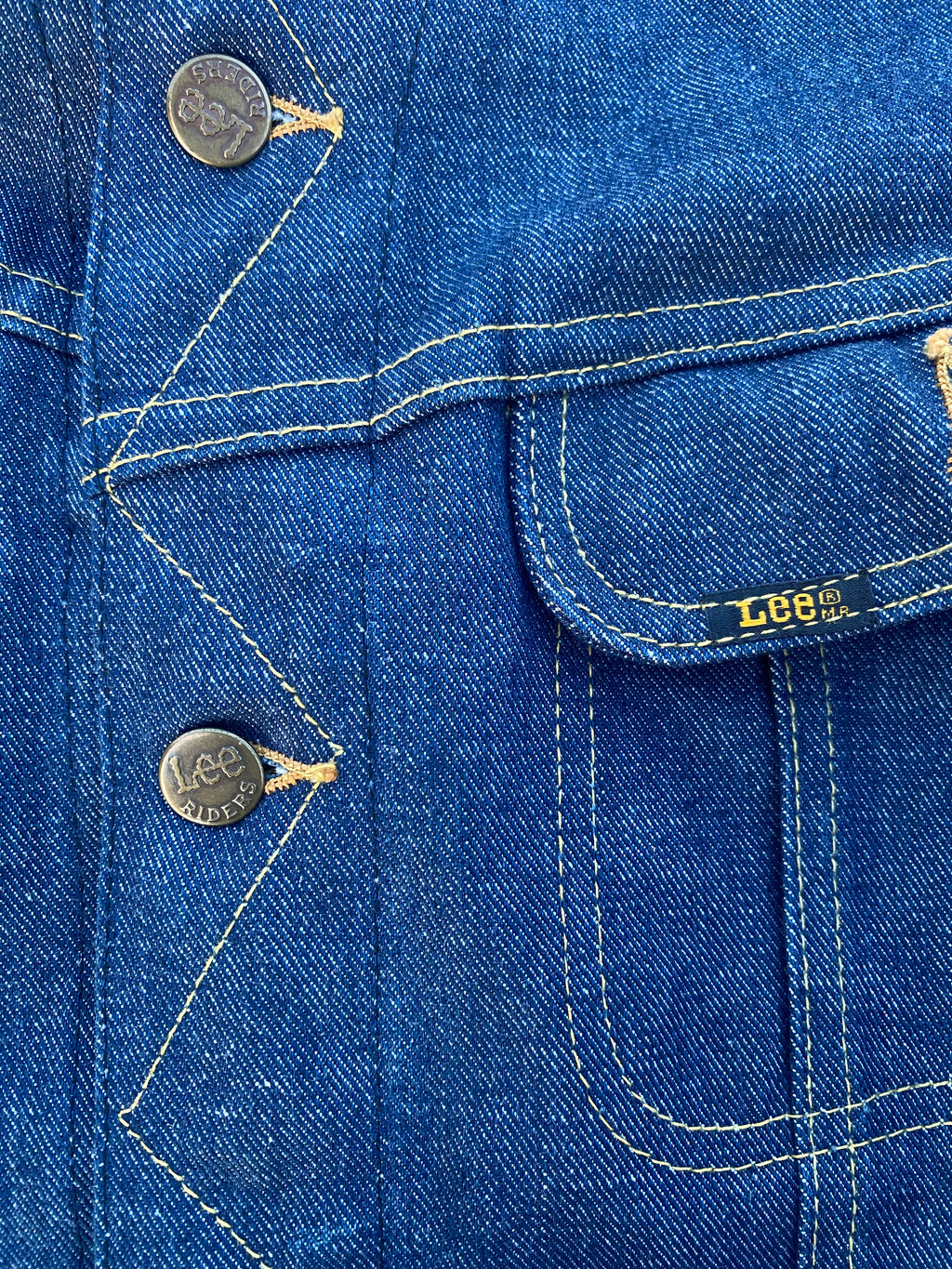1970'S LEE 220-0041 UNION MADE USA RAW DENIM JACKET (42) (Copia)