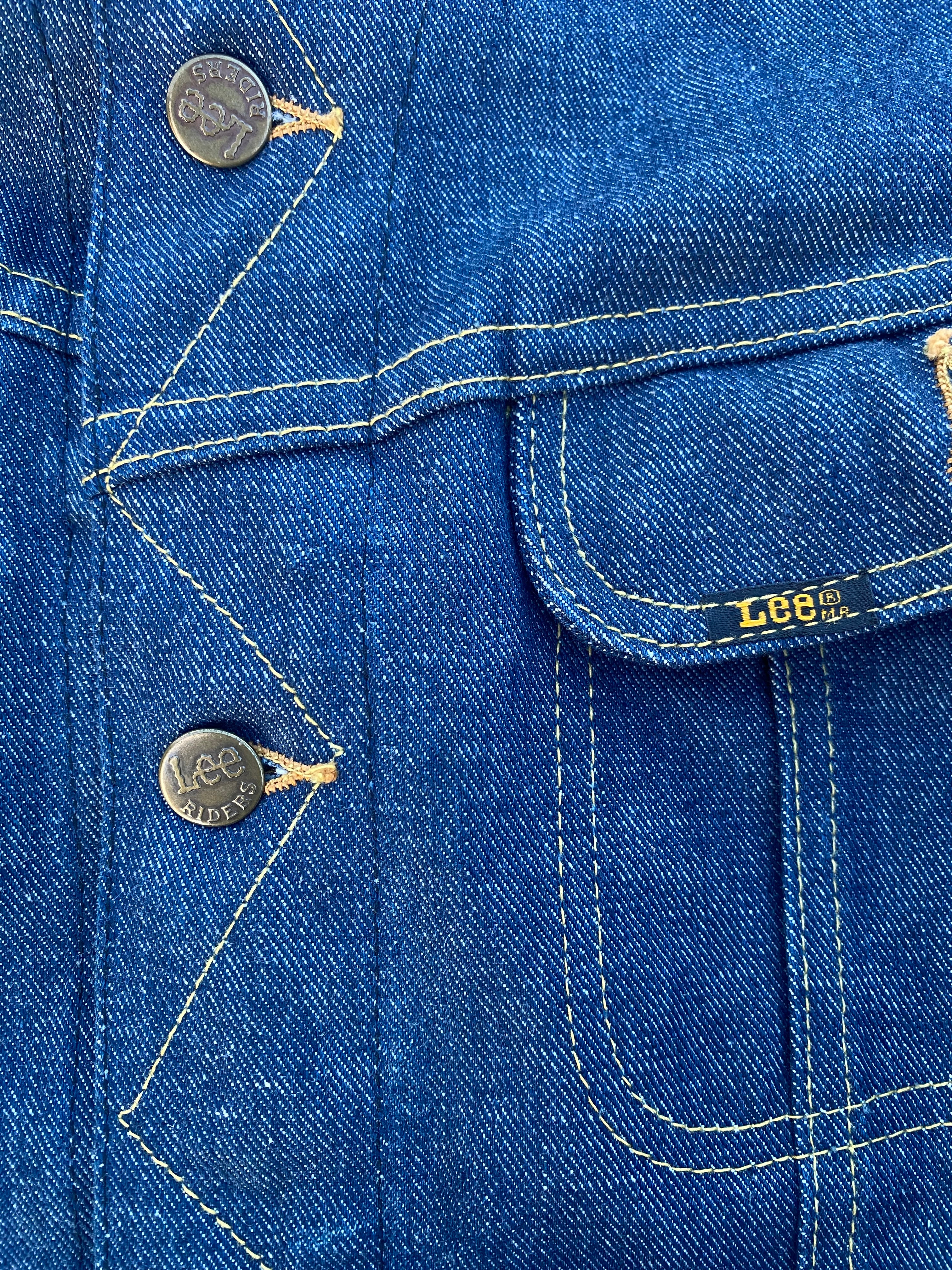 1970'S LEE 220-0041 UNION MADE USA RAW DENIM JACKET (42) (Copia)