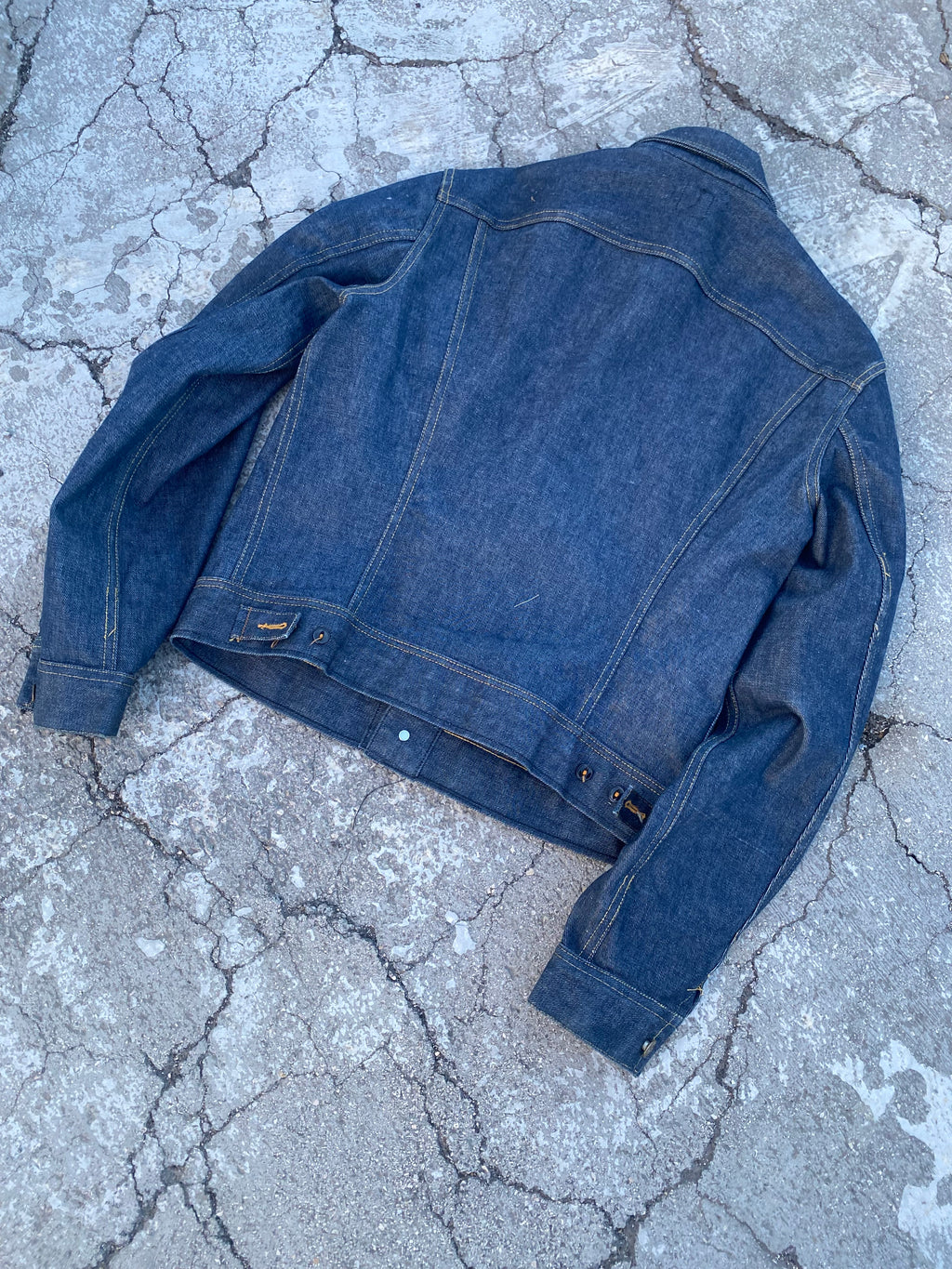 1970'S LEE 220-0041 UNION MADE USA RAW DENIM JACKET (42) (Copia)