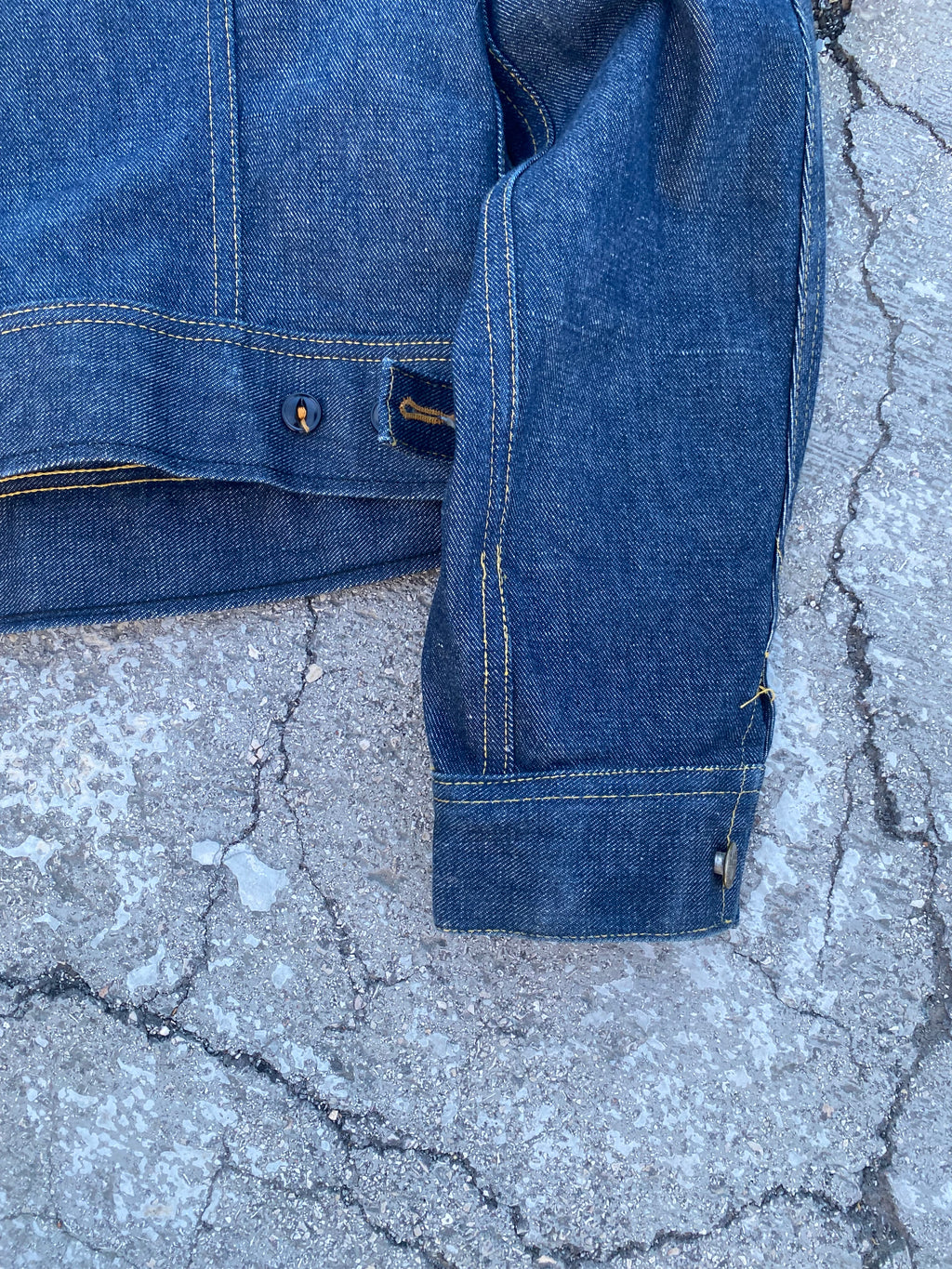 1970'S LEE 220-0041 UNION MADE USA RAW DENIM JACKET (42) (Copia)