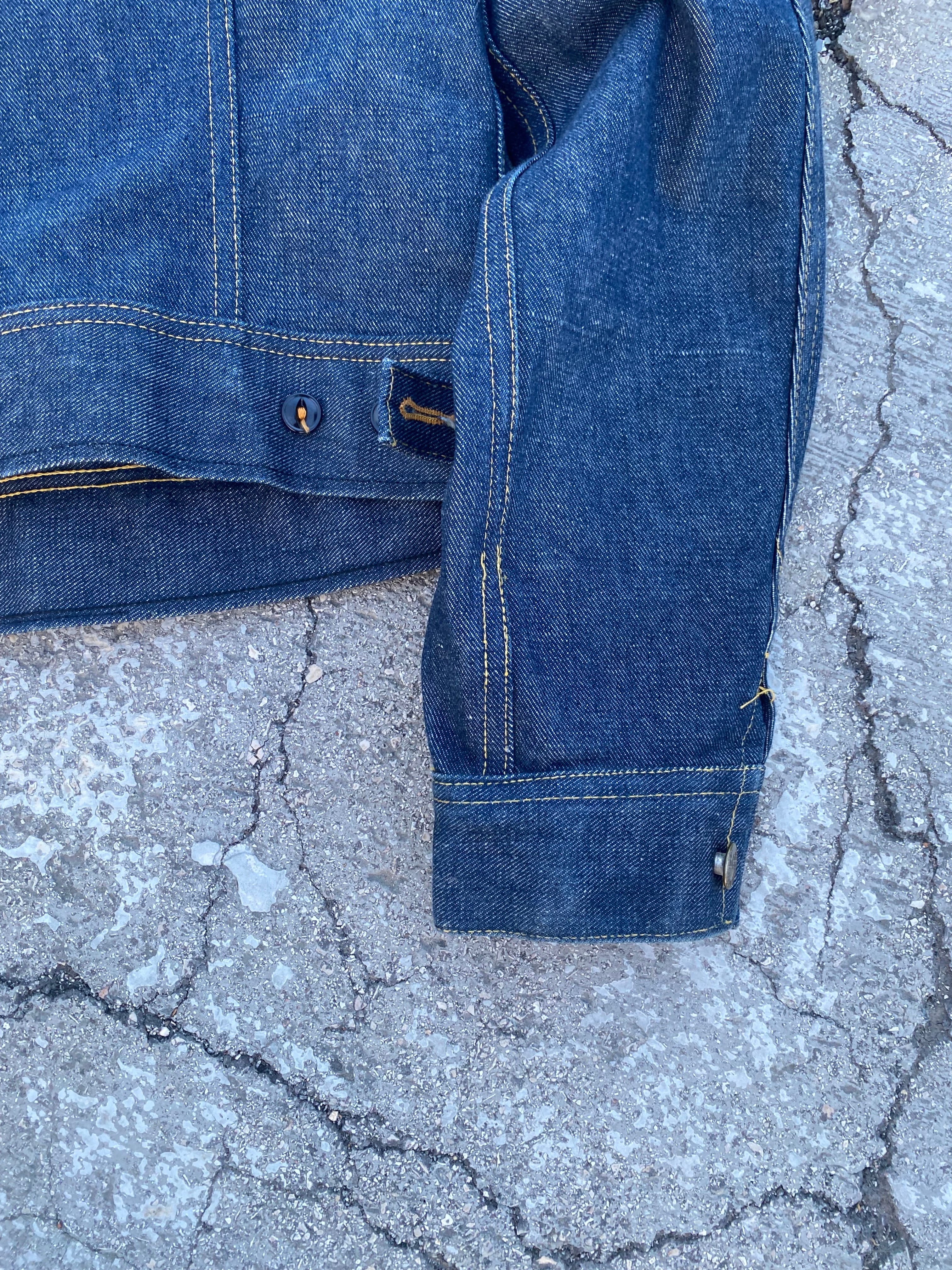 1970'S LEE 220-0041 UNION MADE USA RAW DENIM JACKET (42) (Copia)