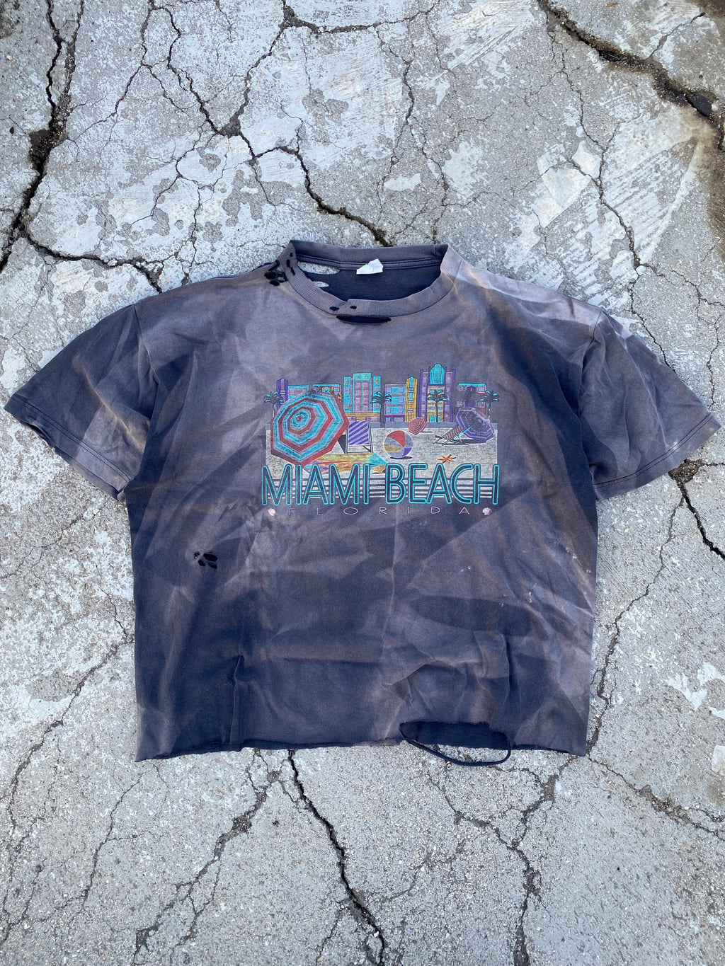 1990'S SUN FADE-DESTROYED MIAMI BEACH TEE (XL-XXL)