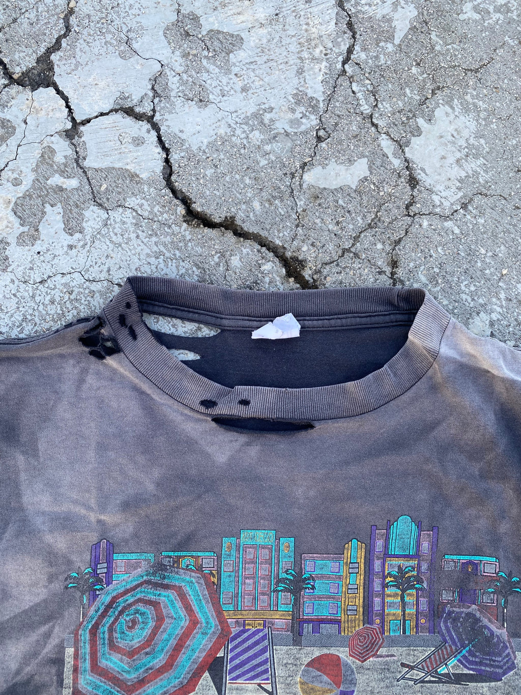 1990'S SUN FADE-DESTROYED MIAMI BEACH TEE (XL-XXL)