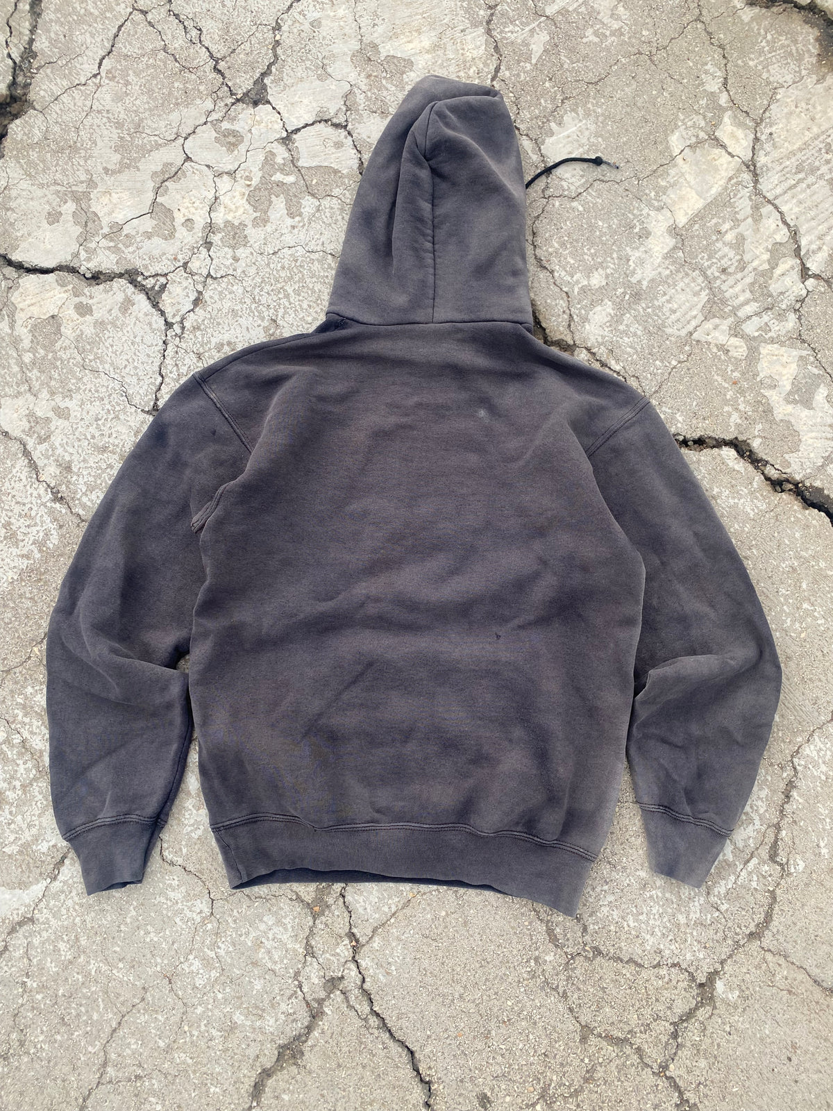 2000'S SUN FADE BLACK BLANK HOODIE (S-M)