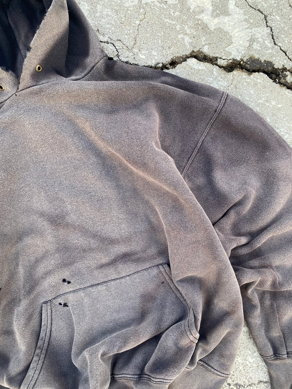 2000'S SUN FADE DESTROYED BLANK HOODIE (L)