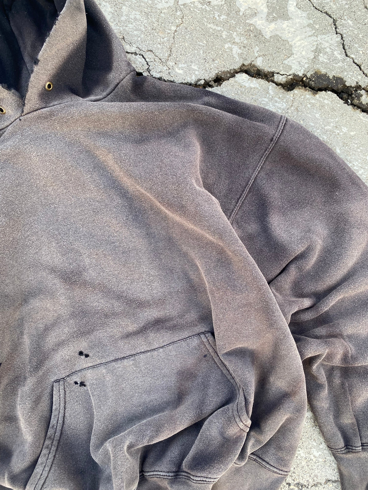 2000'S SUN FADE DESTROYED BLANK HOODIE (L)